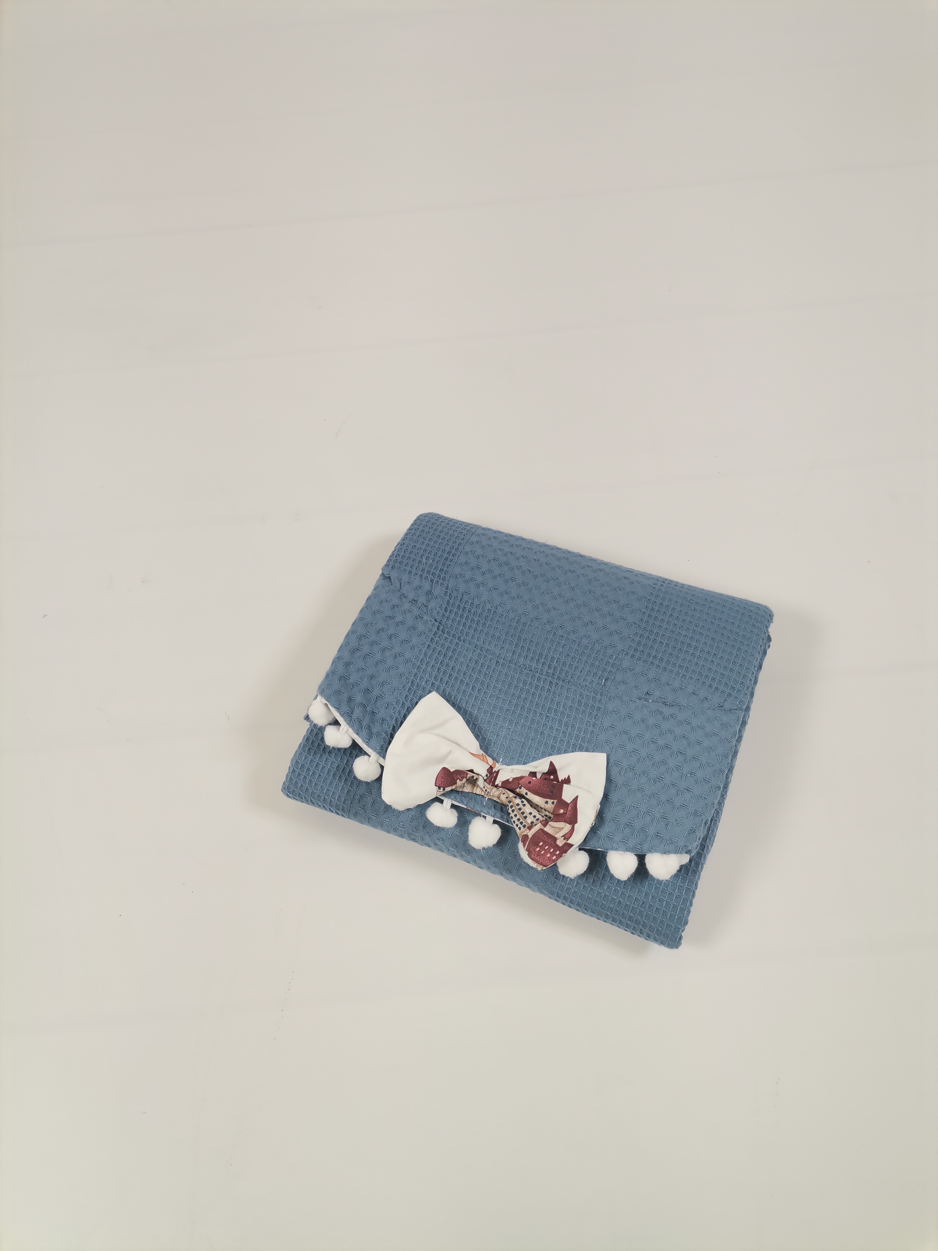Alt açma matı indigo mavi waffle pike - harry  desenli poplin