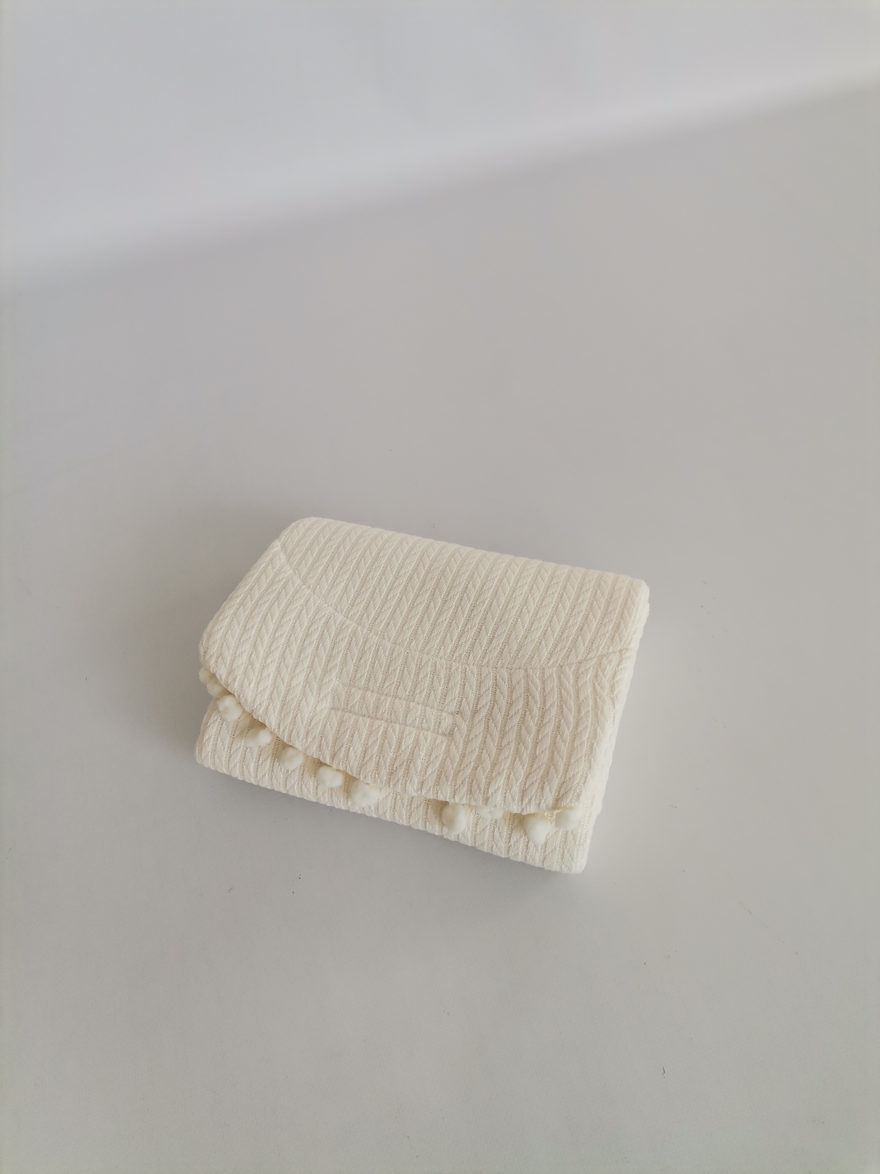 Alt açma matı krem örgü pike - krem poplin