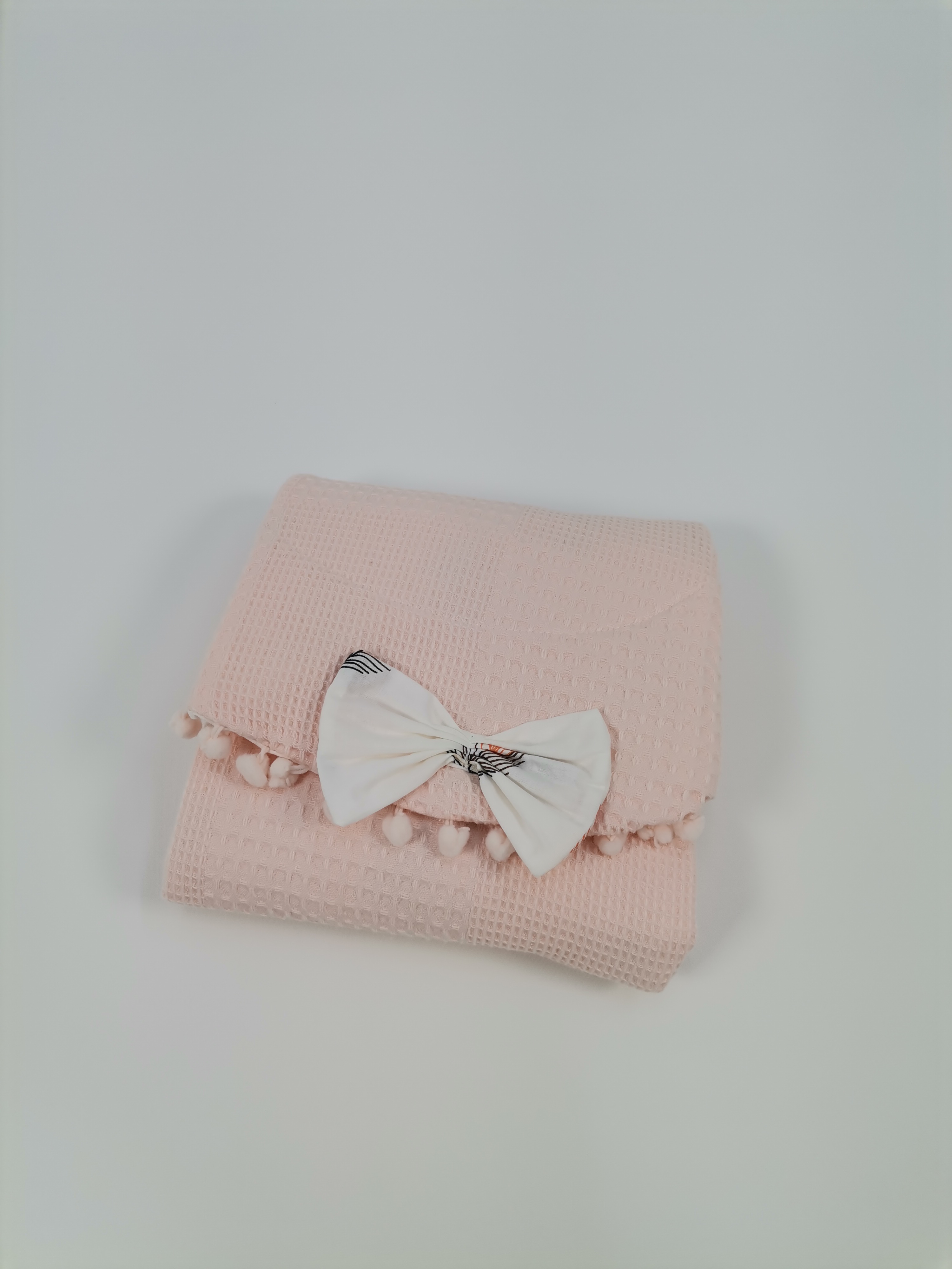 Alt açma matı somon waffle pike - pembe tüylü poplin