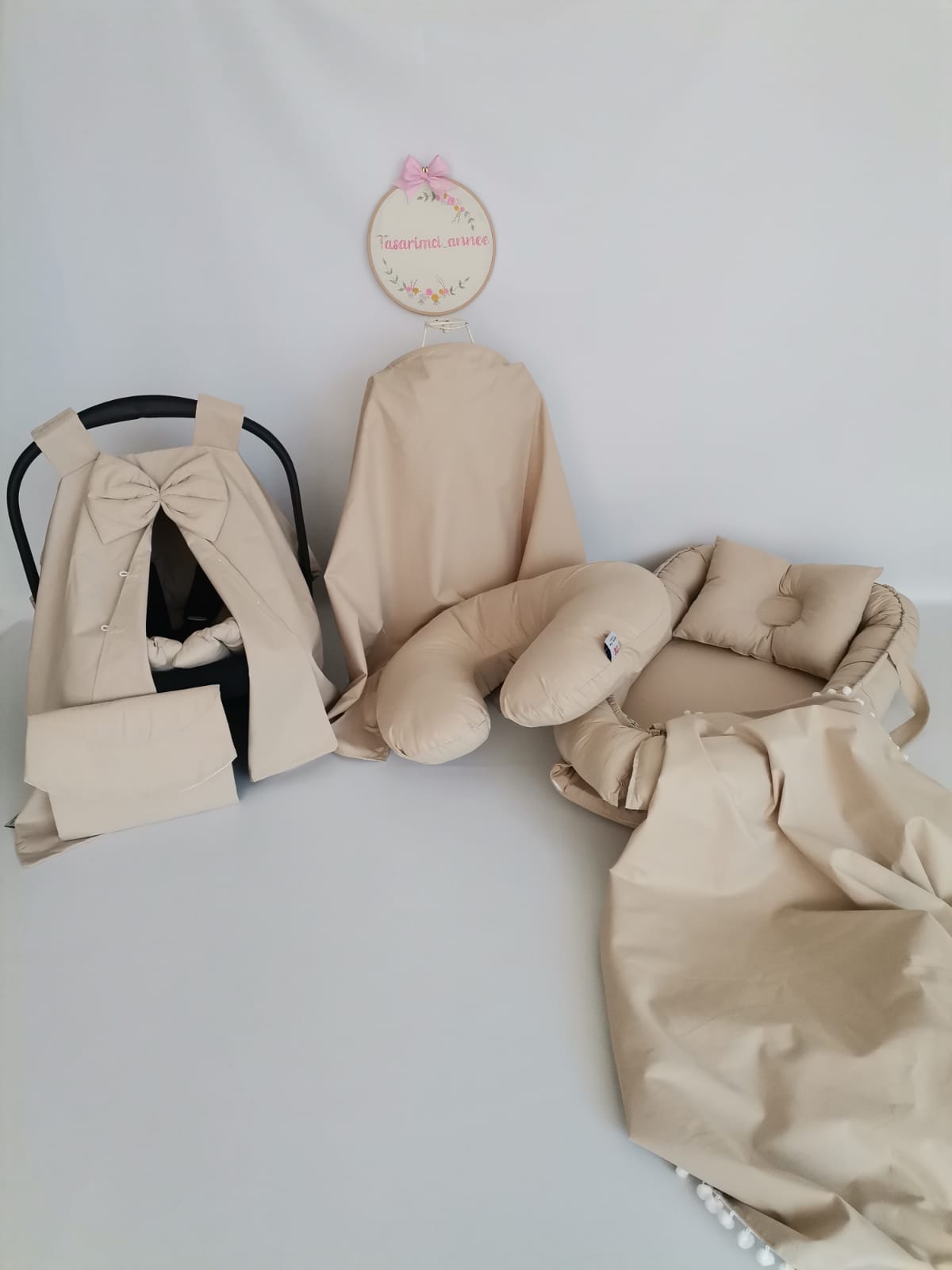 Babynest 8'li set bej poplin