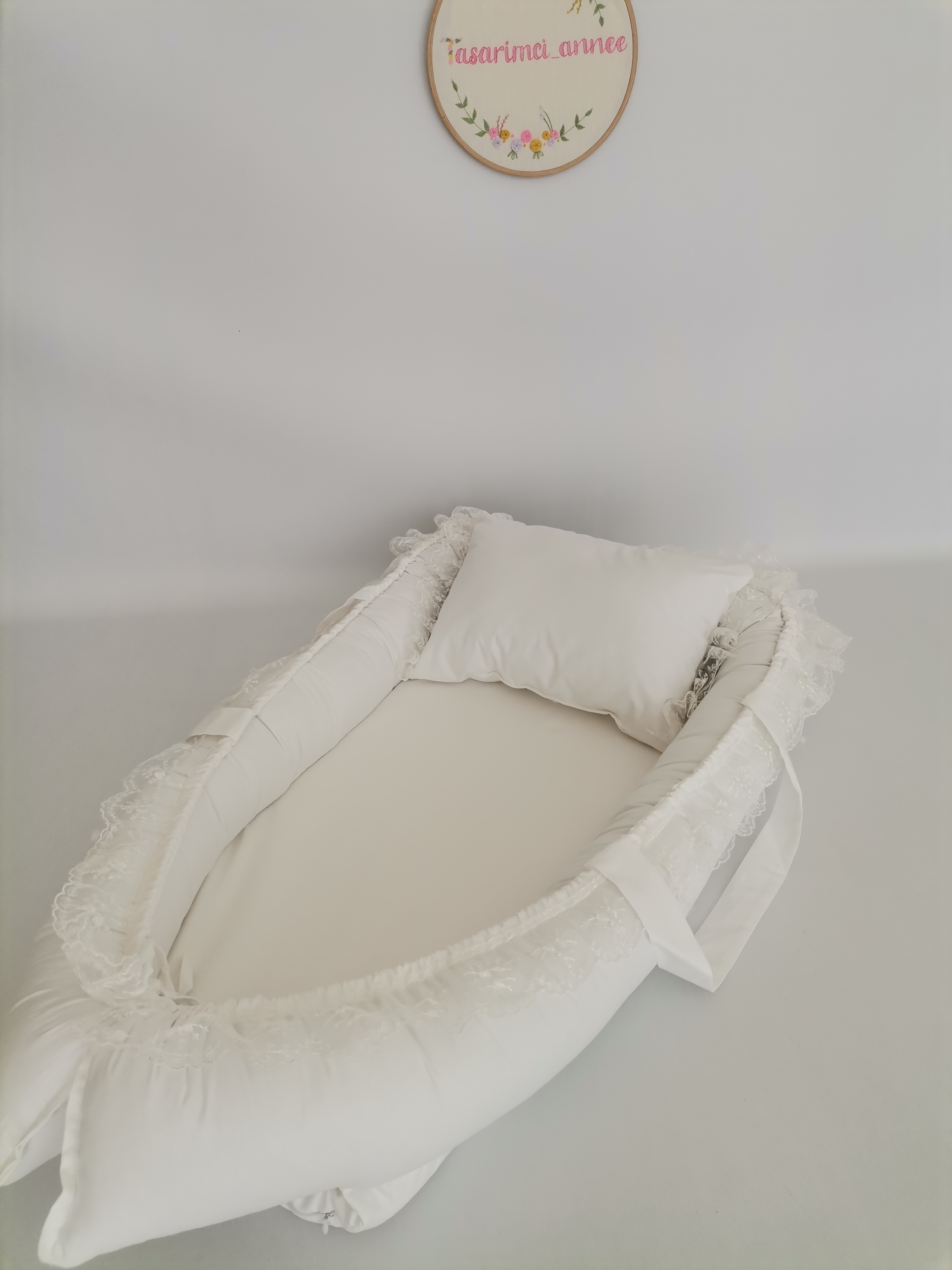 BABYNEST DANTELLİ BEYAZ POPLİN 