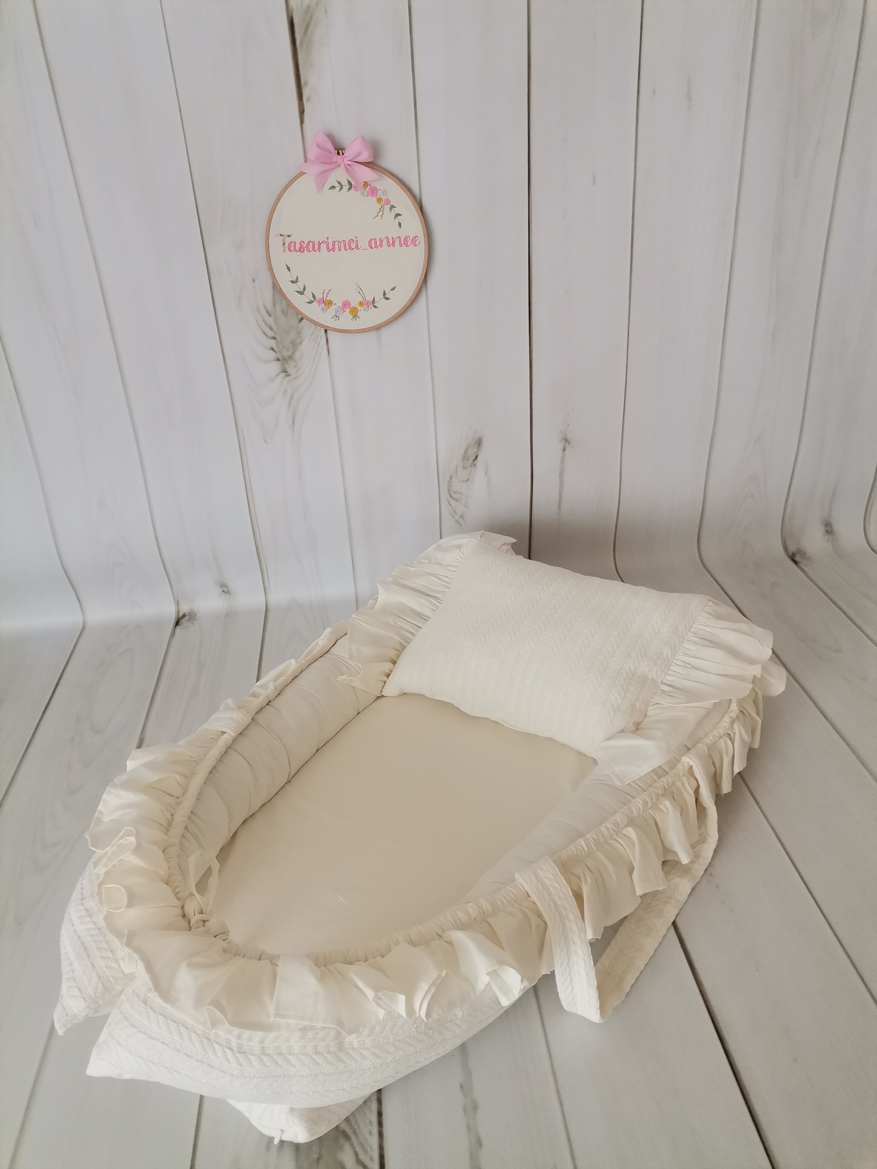 BABYNEST KREM ÖRGÜ - KREM POPLİN  FIRFIRLI 