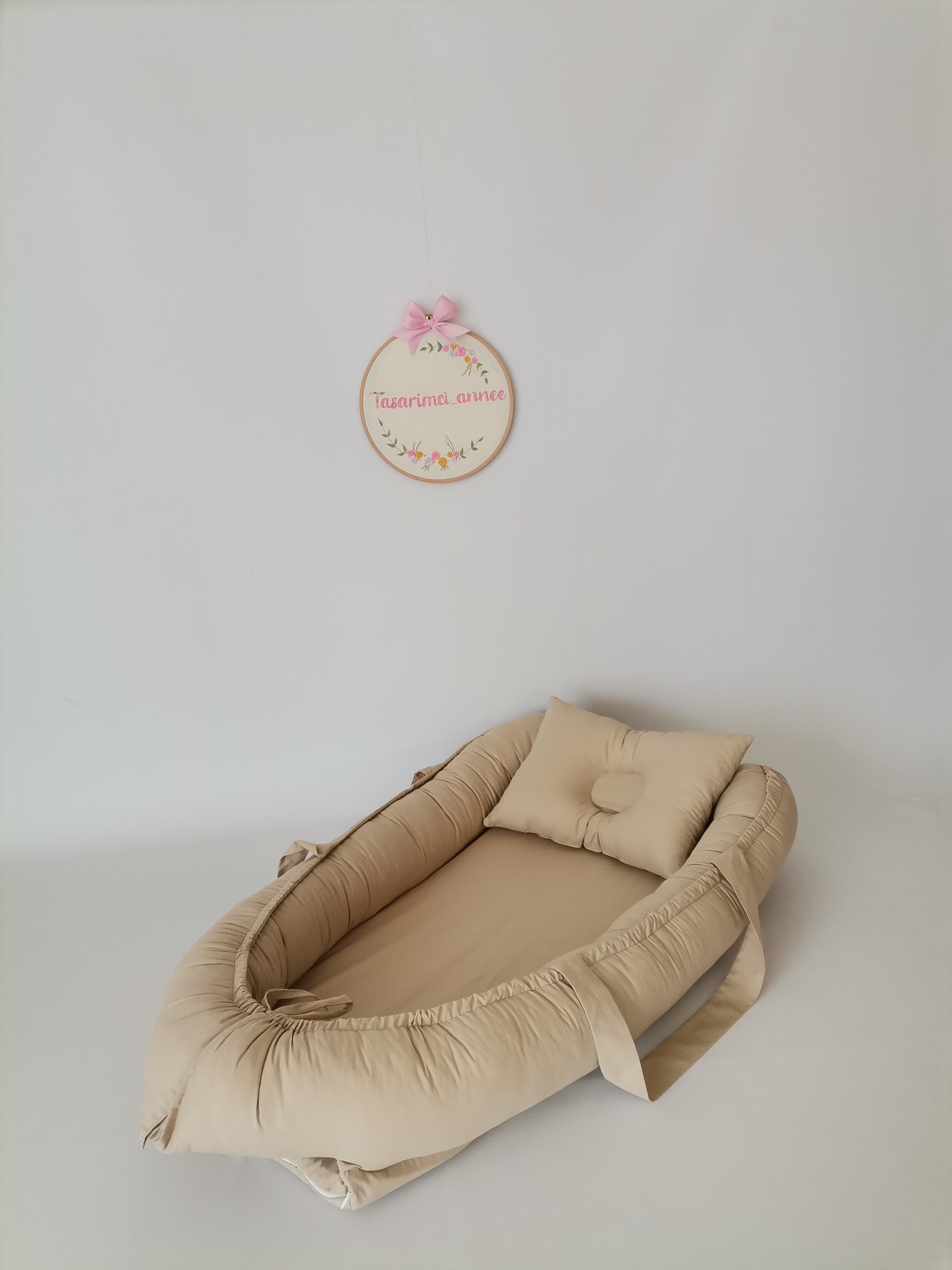 Babynest bej poplin