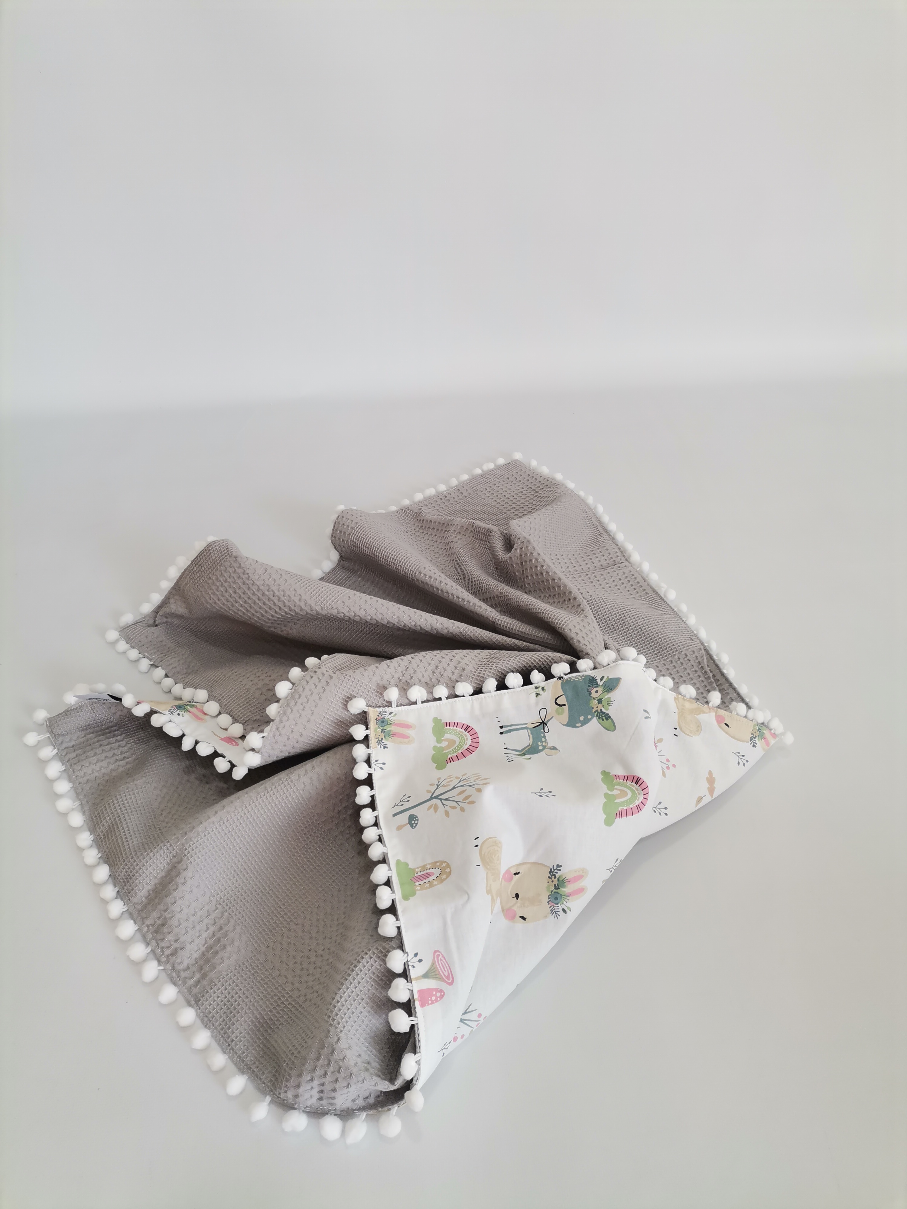 Battaniye gri waffle pike - yeni ceylanlı poplin