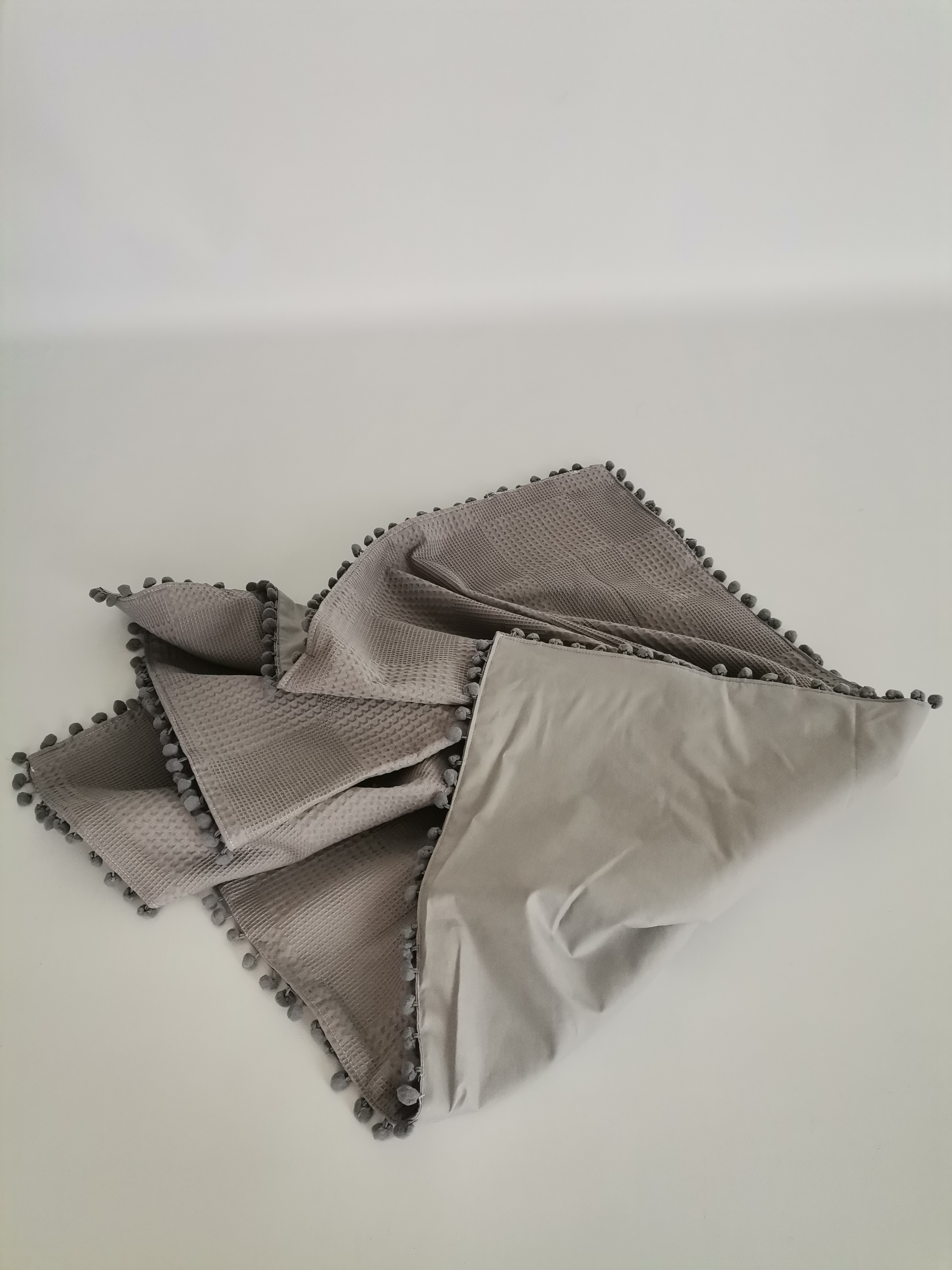 Battaniye koyu gri waffle pike - v82 koyu gri poplin