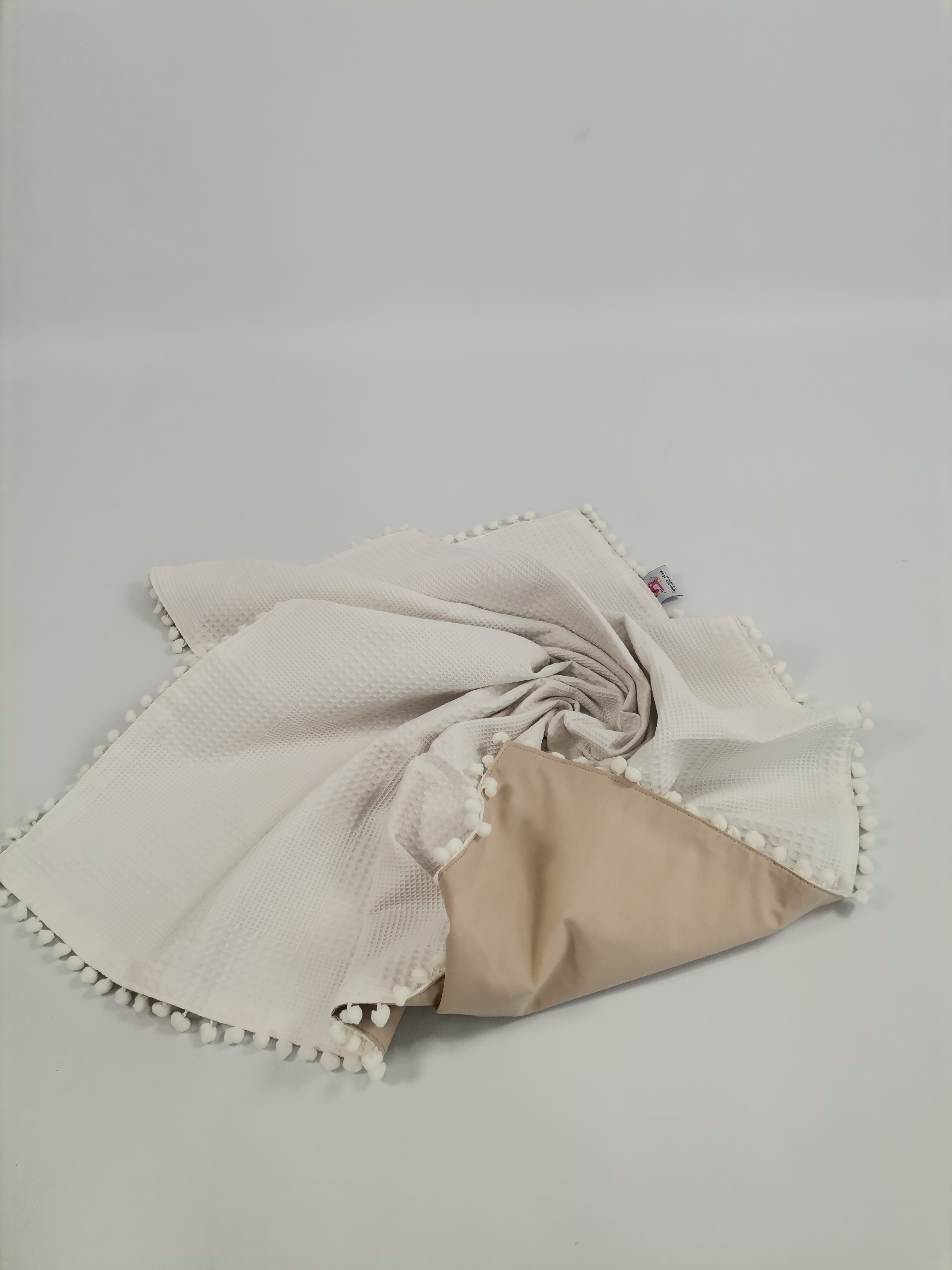 Battaniye krem waffle pike - bej poplin