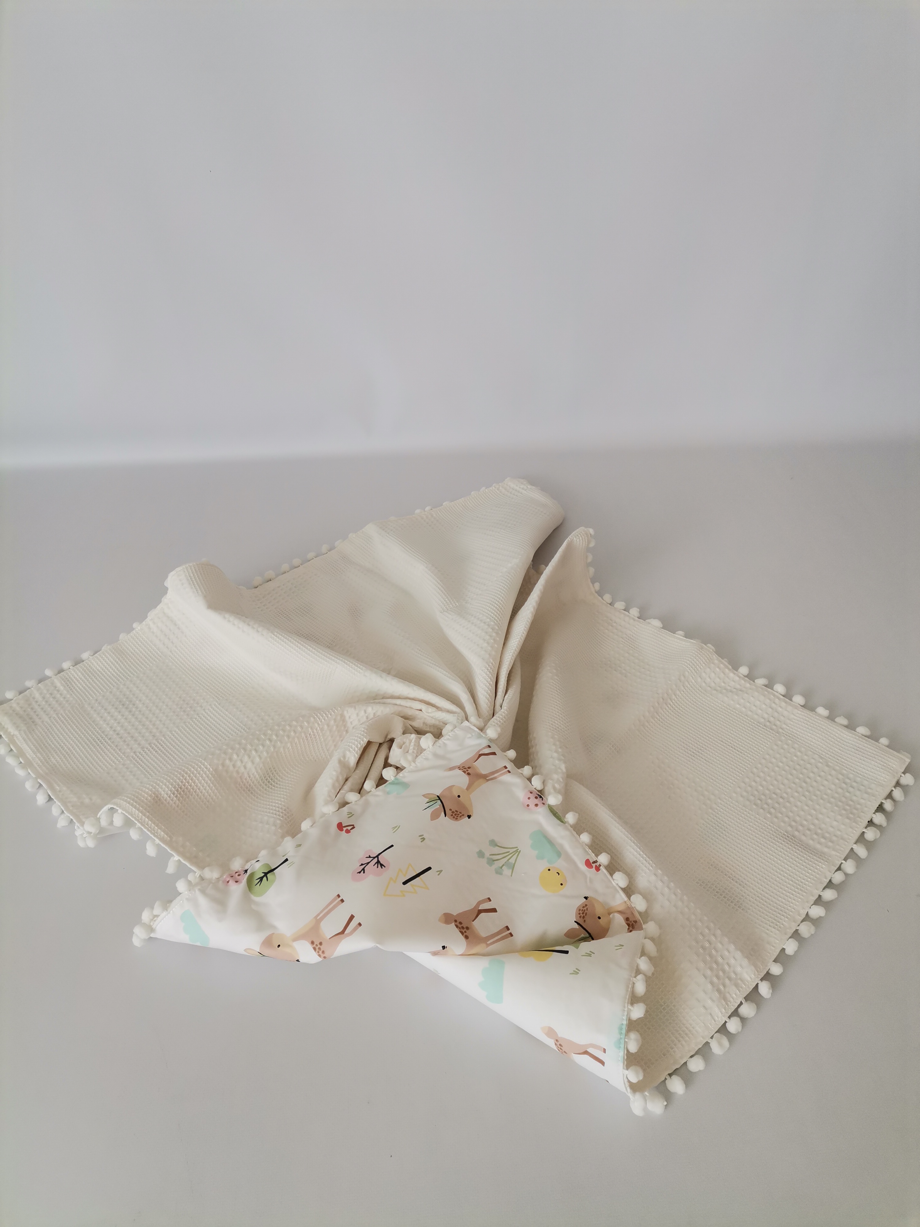 Battaniye krem waffle pike - karacalı poplin