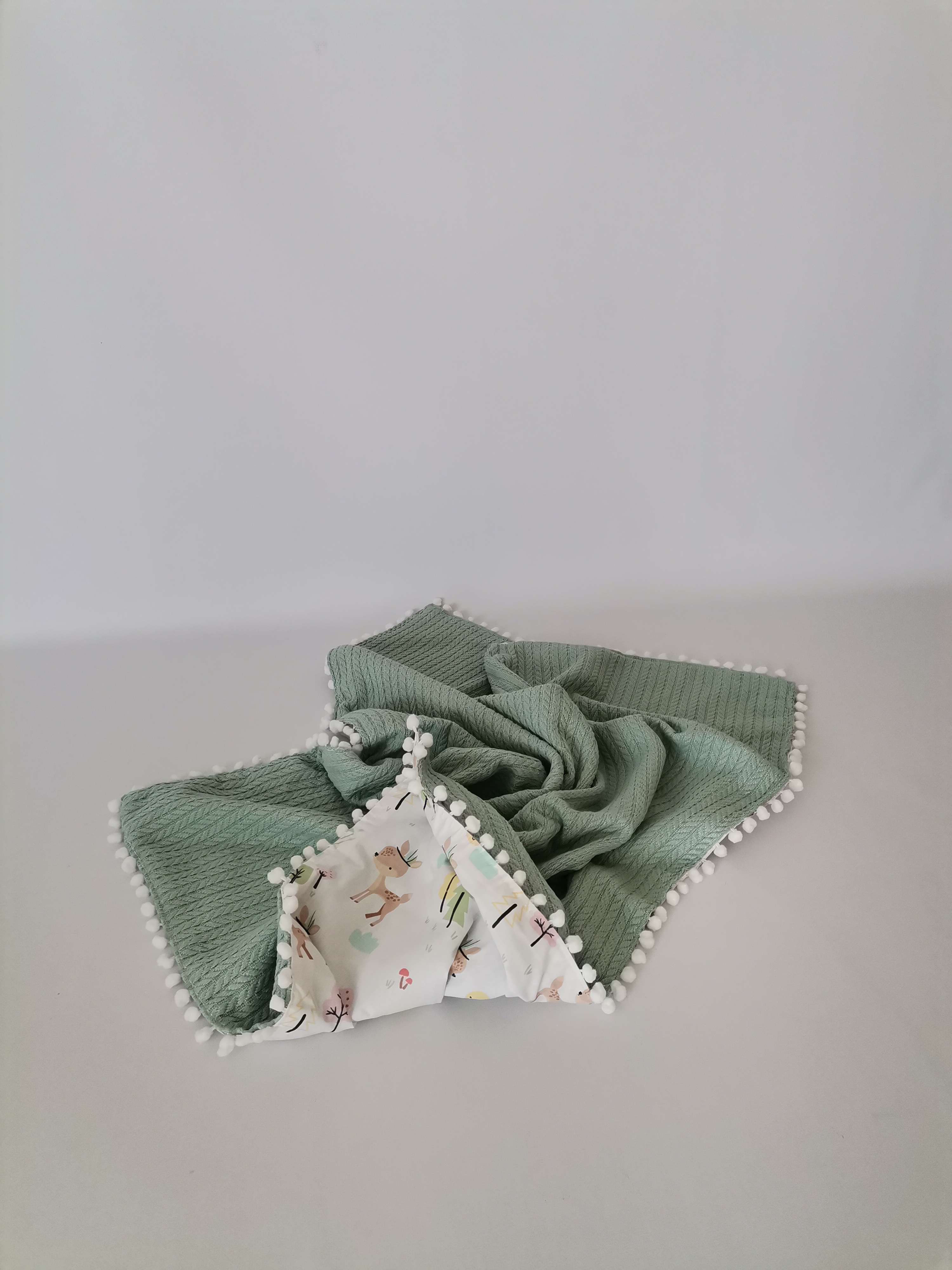 Battaniye yeşil örgü pike - karacalı poplin