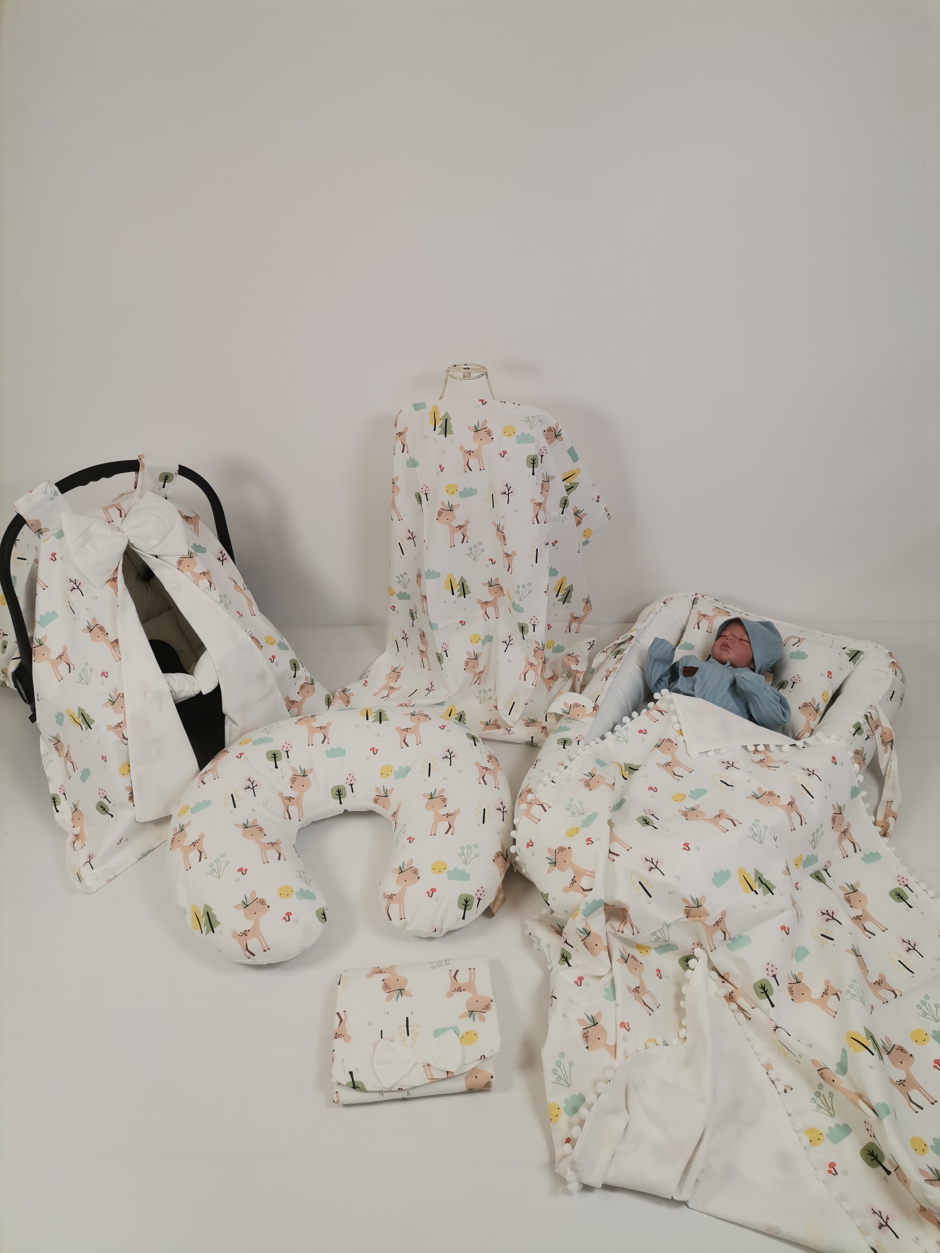 Babynest 8'li set karacalı poplin - beyaz poplin