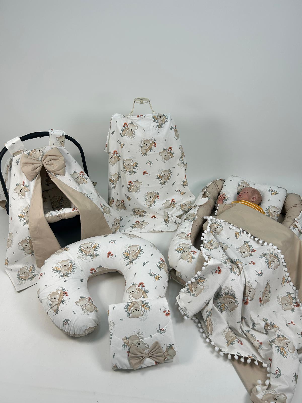 Babynest 8'li set koala poplin - bej poplin
