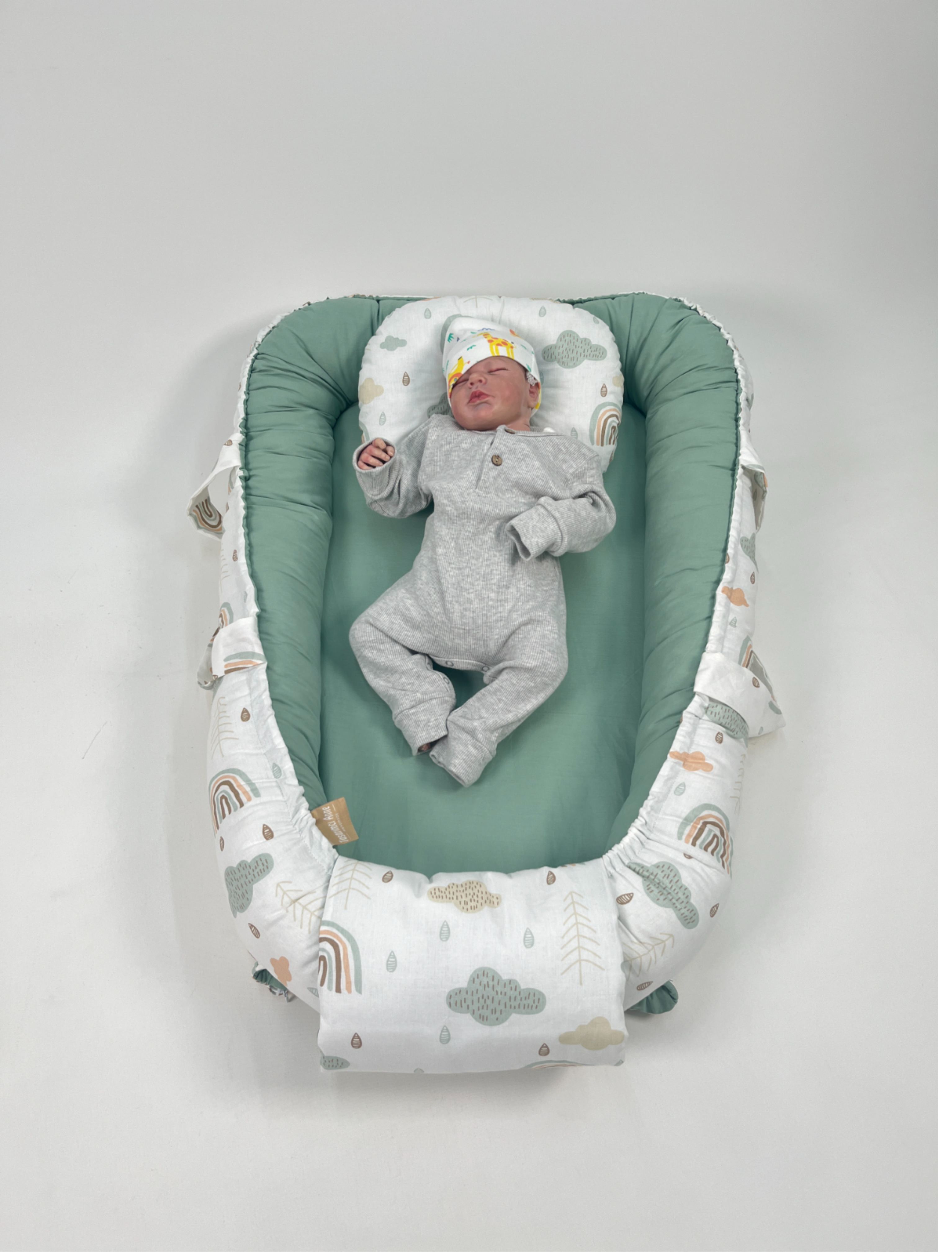 Babynest gökkuşaklı poplin - yeşil poplin