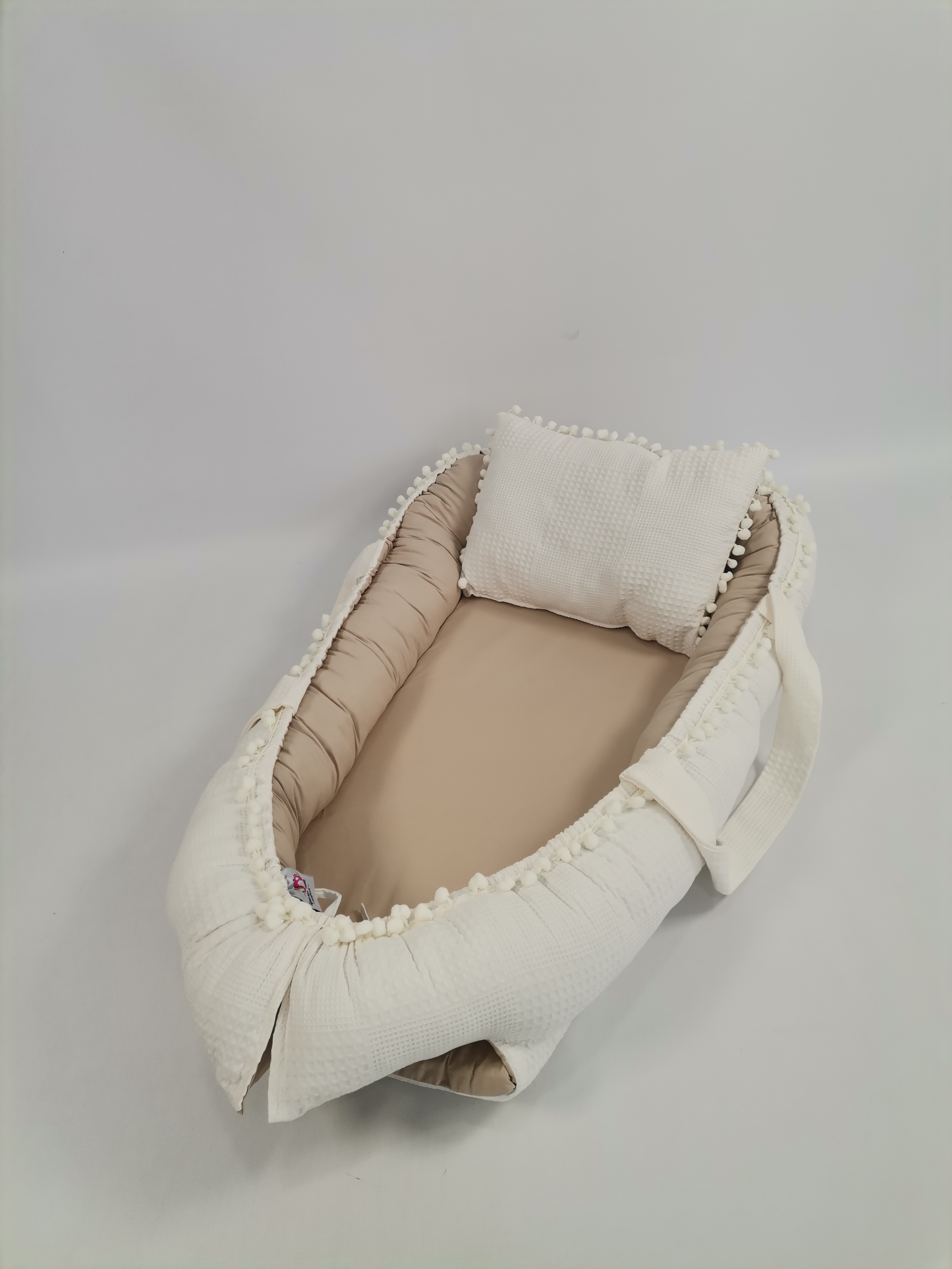 Babynest krem waffle pike - bej poplin