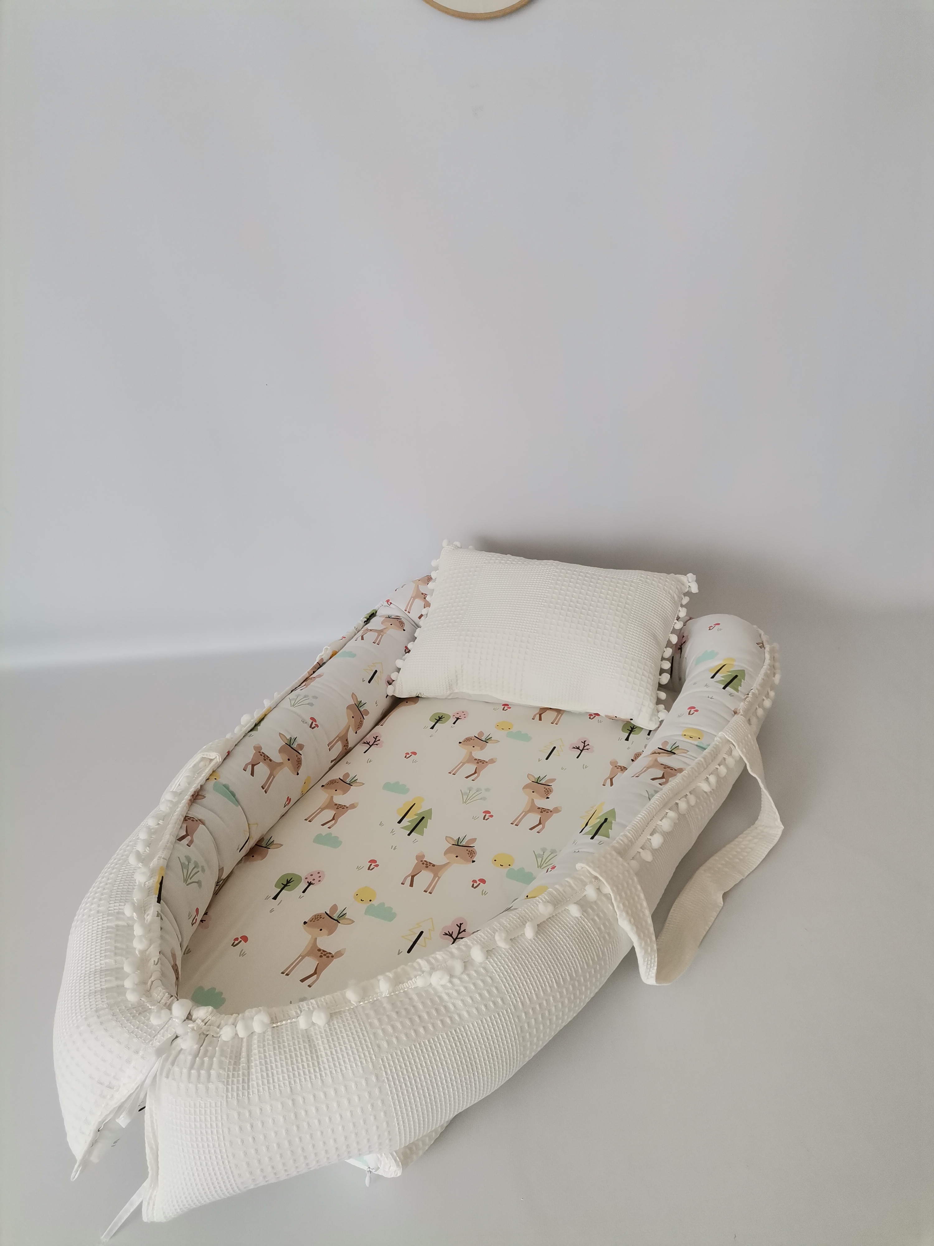 Babynest krem waffle pike - karacalı poplin