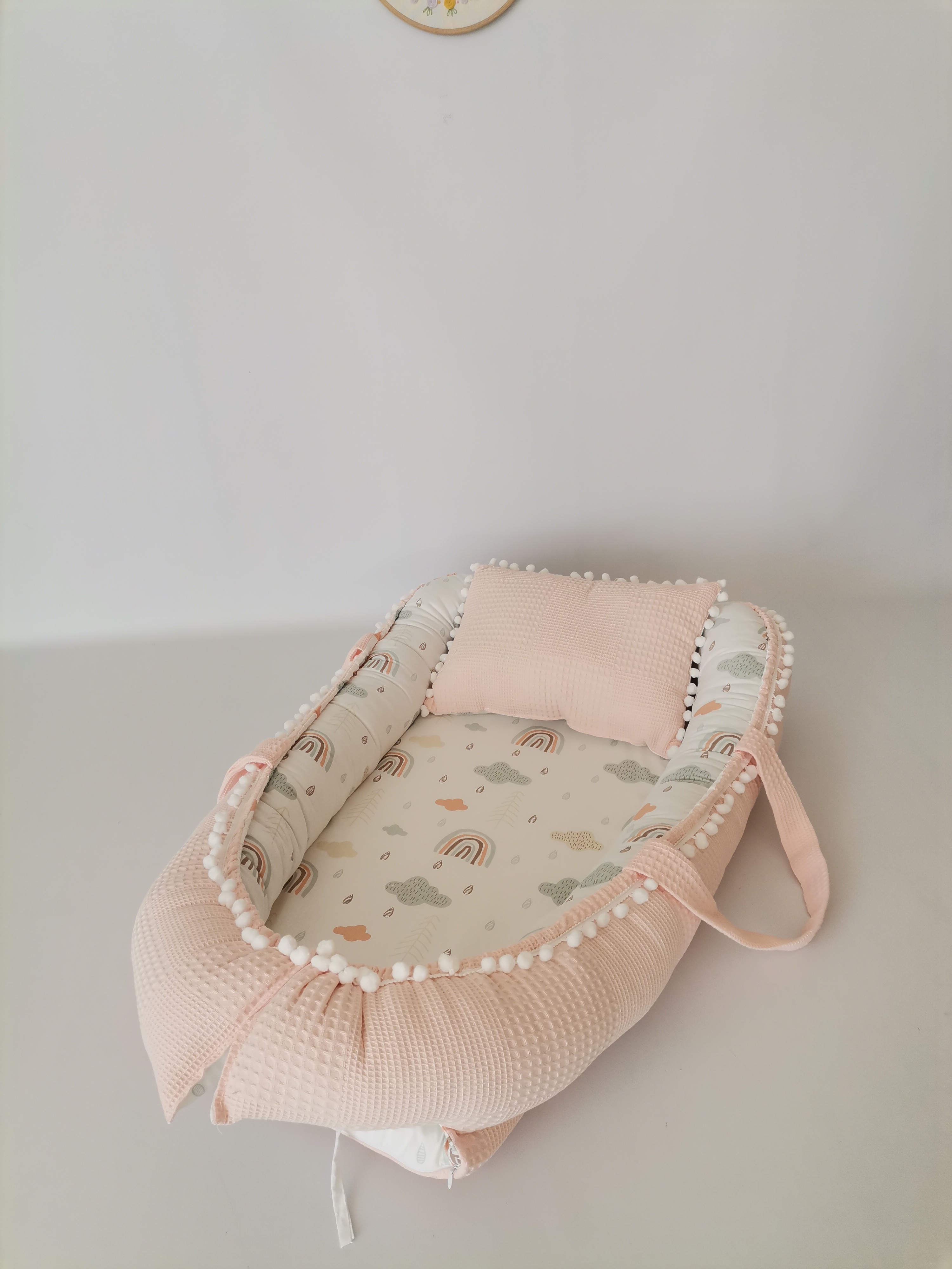 Babynest somon waffle pike - gökkuşaklı poplin