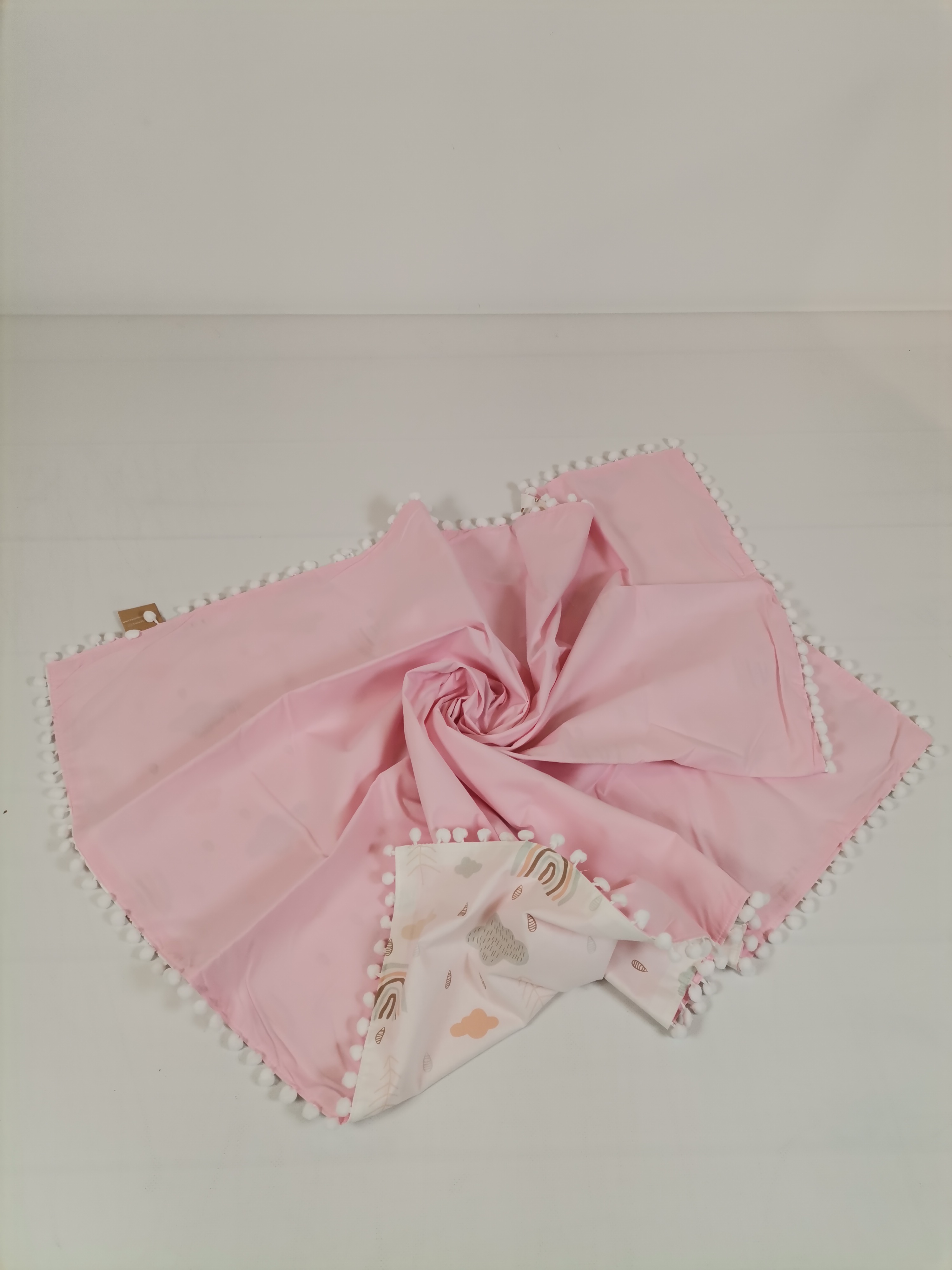 Battaniye gökkuşaklı poplin - pembe poplin