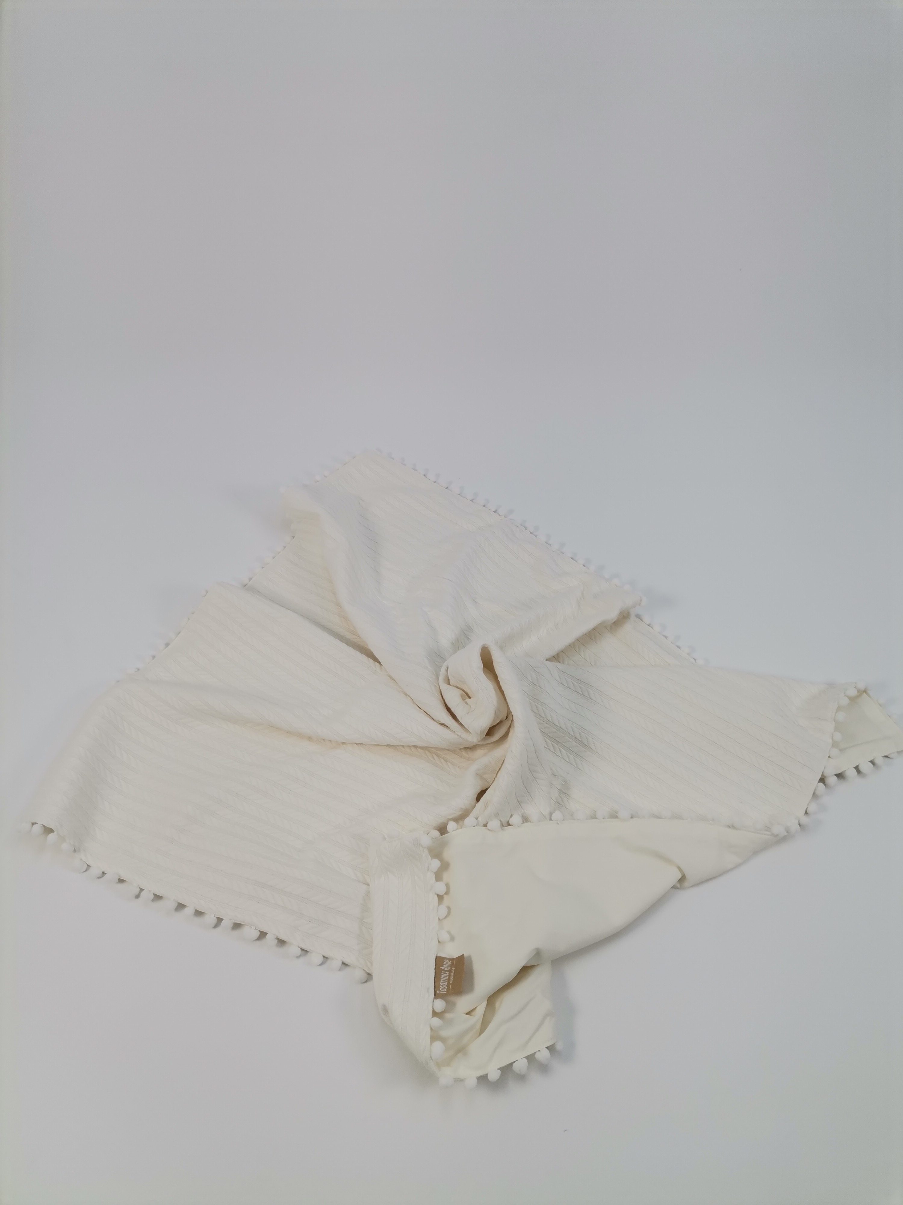 Battaniye krem örgü pike - krem poplin