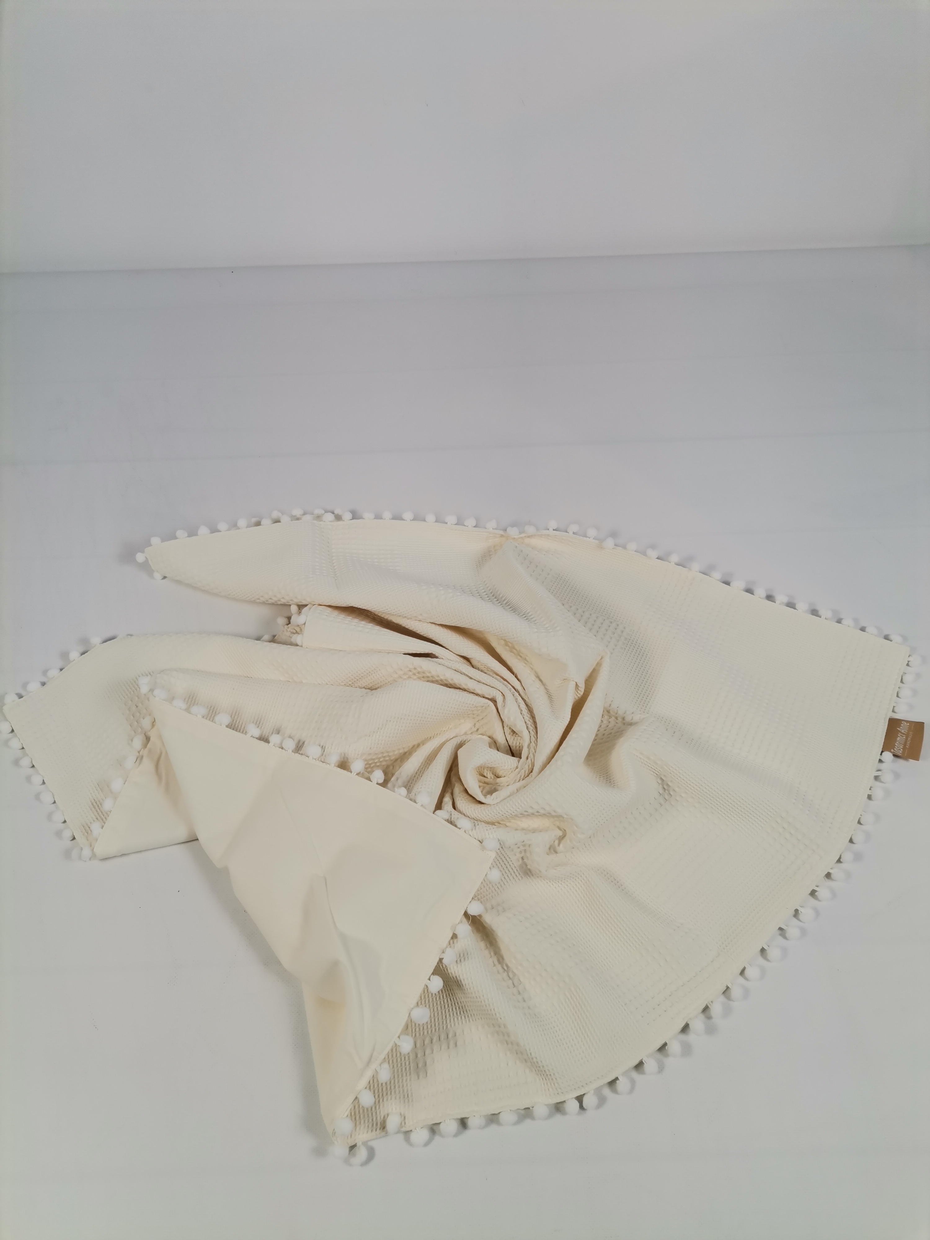 Battaniye krem waffle pike - krem poplin