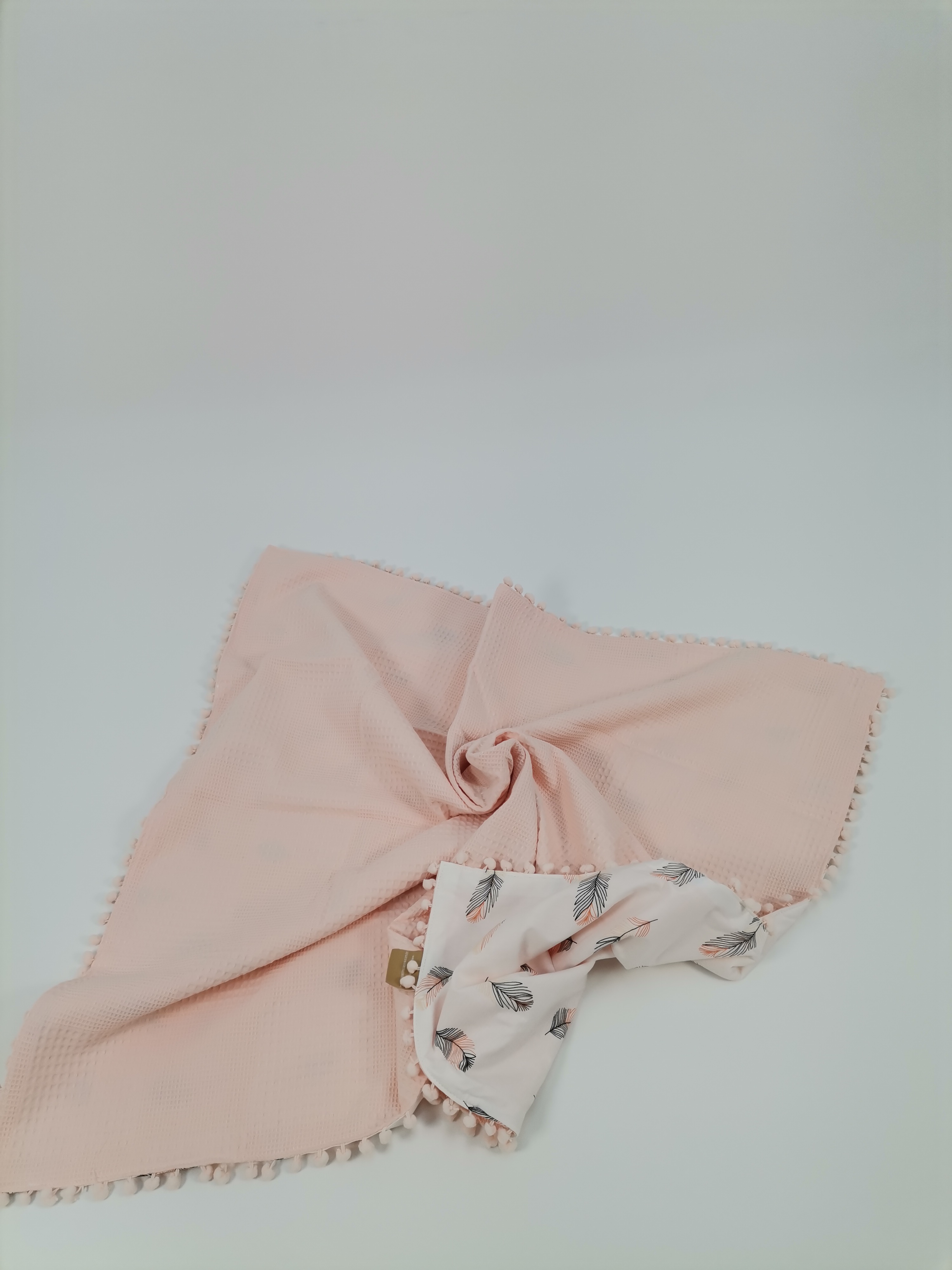 Battaniye somon waffle pike - pembe tüylü poplin