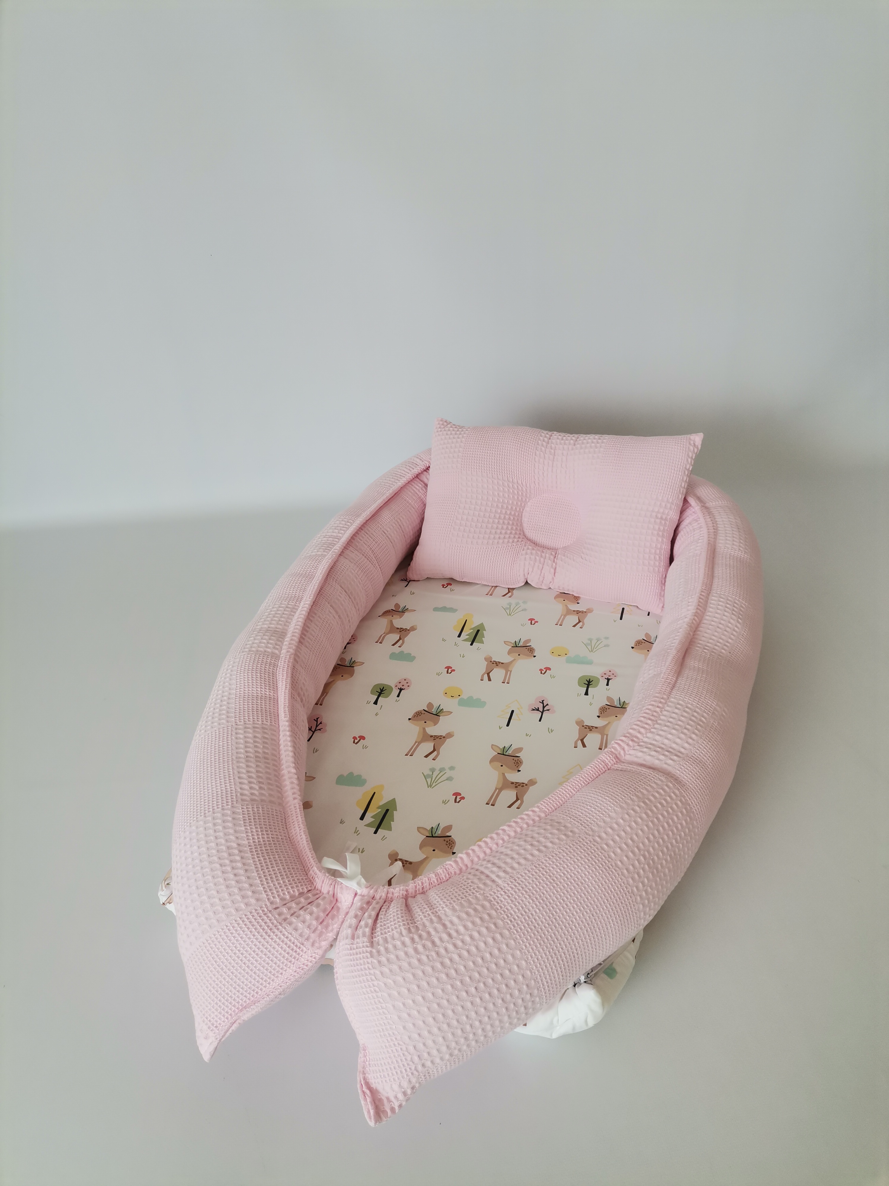 ÇOK AMAÇLI BABYNEST BEBEK PEMBESİ KLASİK PİKE - KARACALI POPLİN