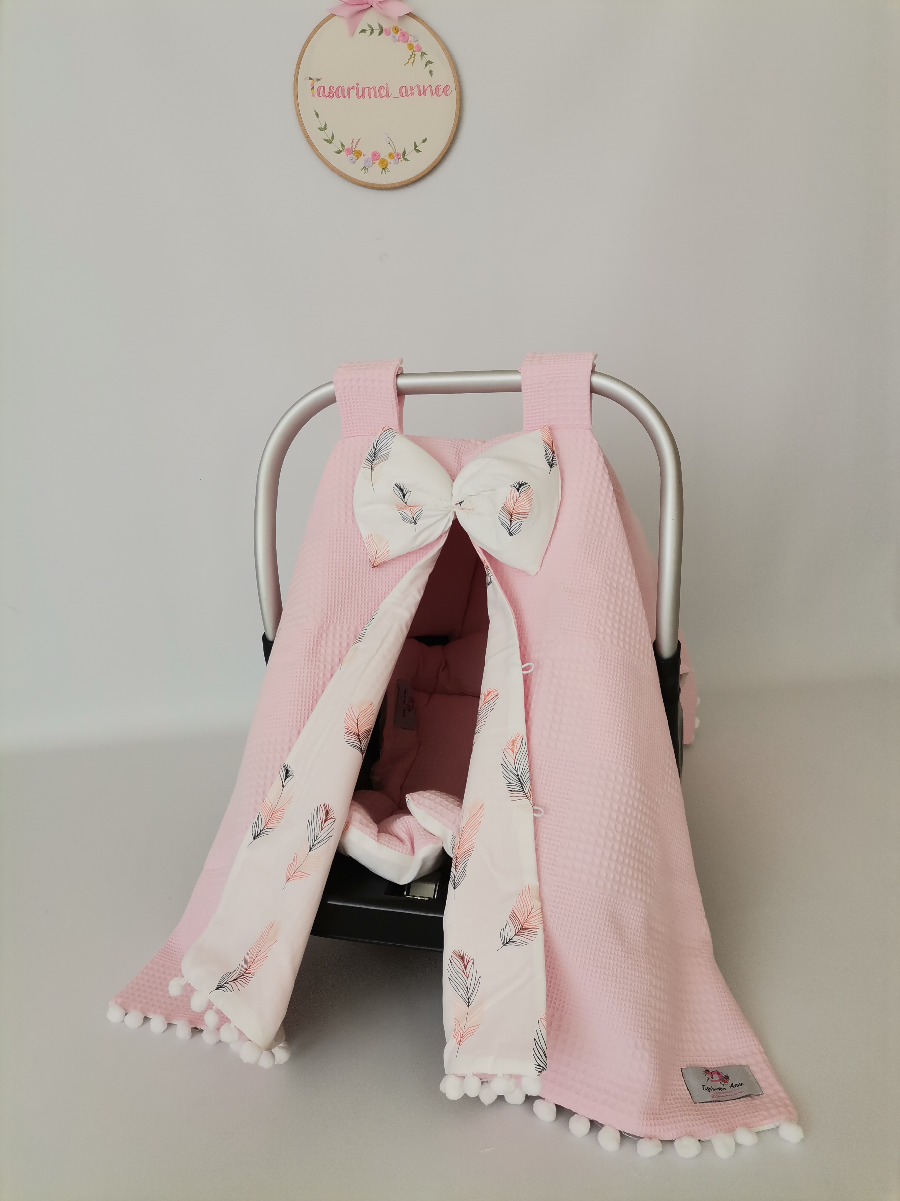 PUSET ÖRTÜSÜ BEBEK PEMBESİ KLASİK PİKE - PEMBE TÜYLÜ POPLİN
