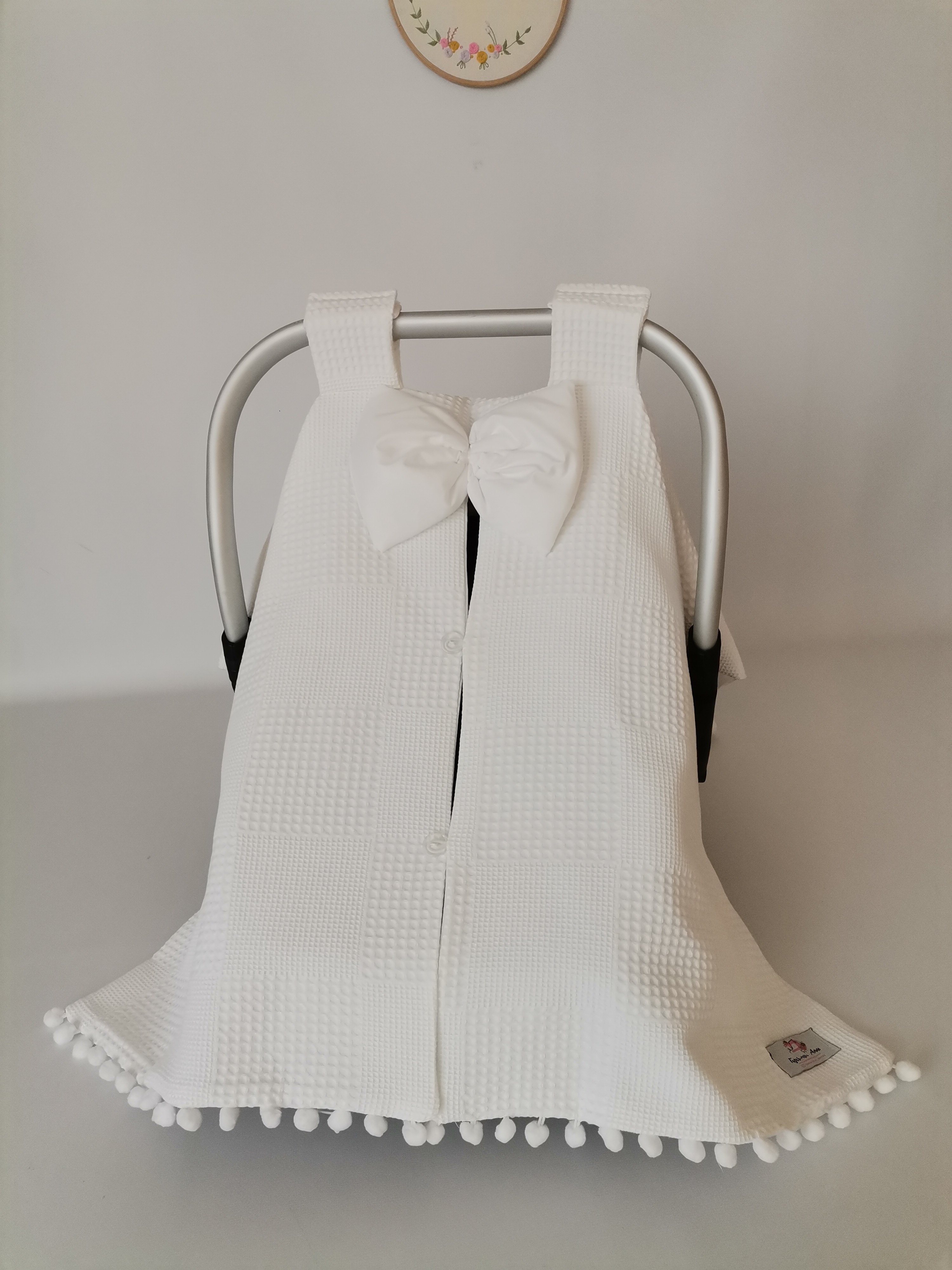Puset örtüsü beyaz waffle pike - beyaz poplin