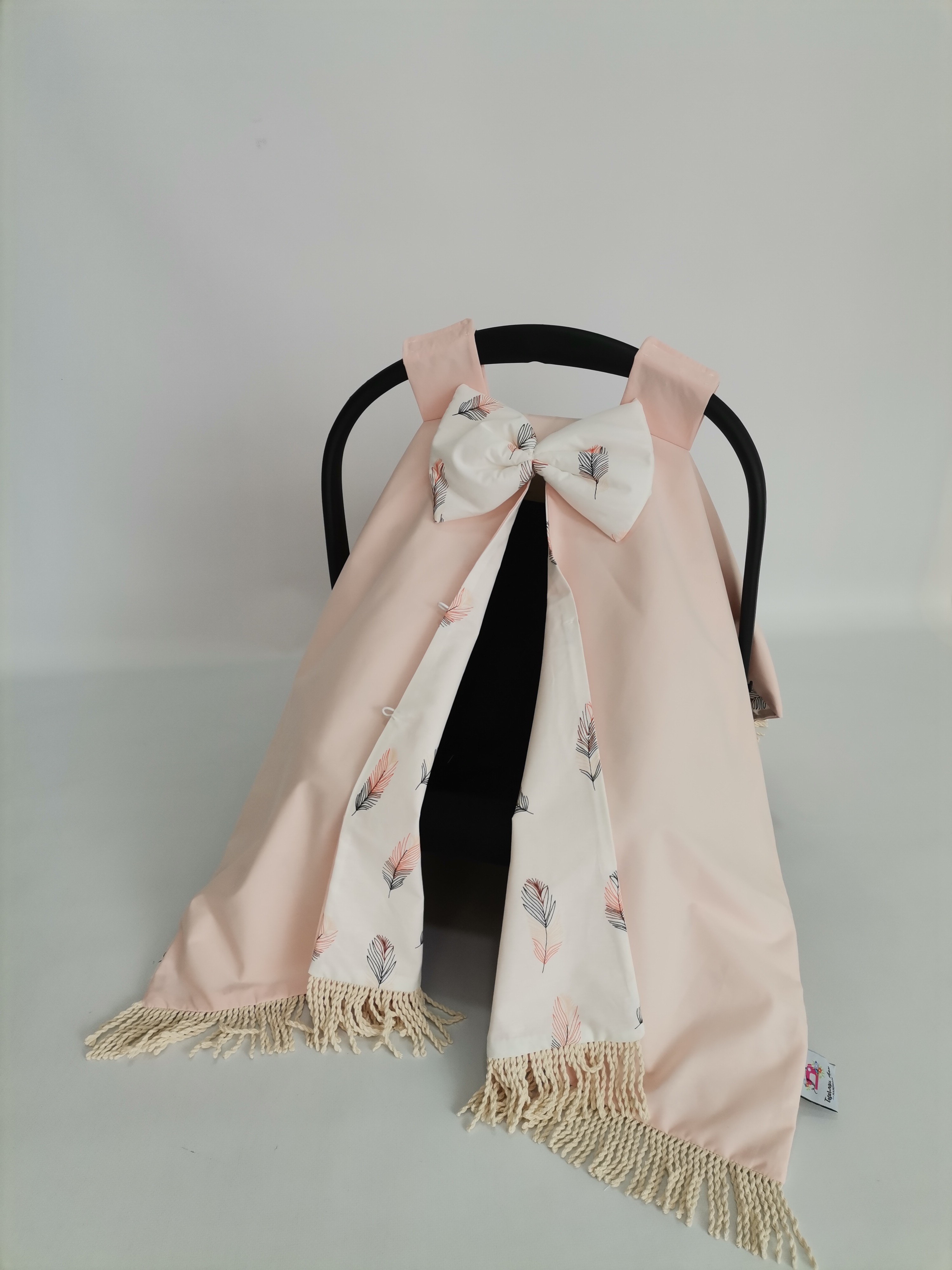 PUSET ÖRTÜSÜ PÜSKULLU  V78 SOMON - PEMBE TÜYLÜ POPLİN