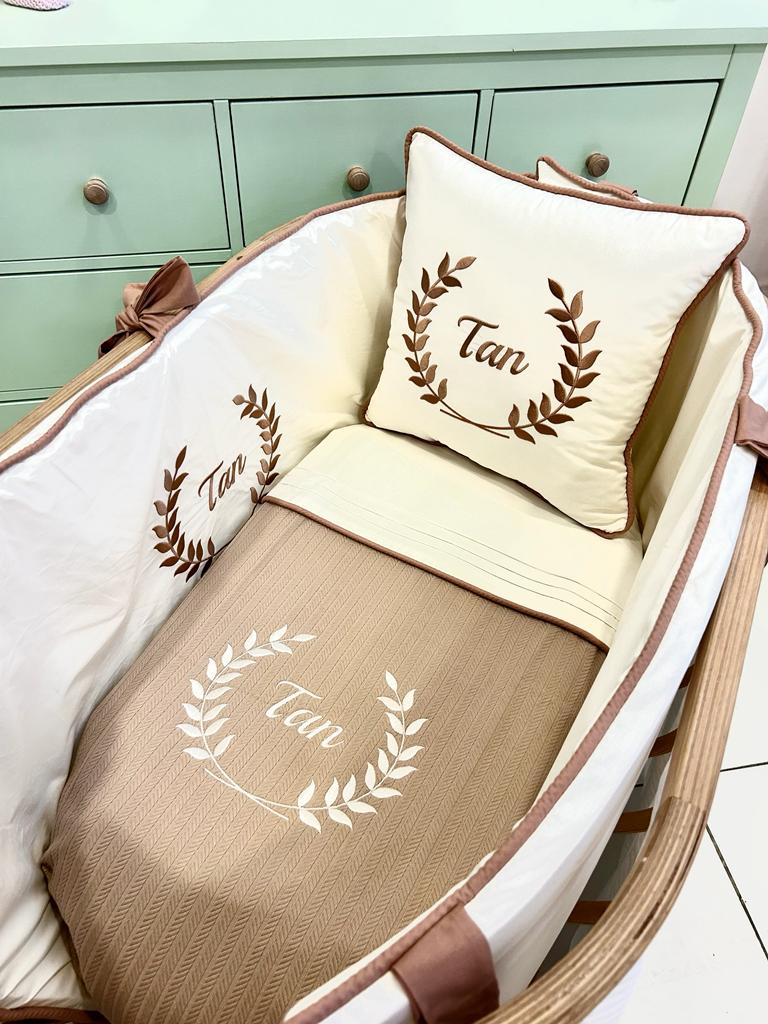Pike takımı 4 parça bej örgü pike - krem poplin 