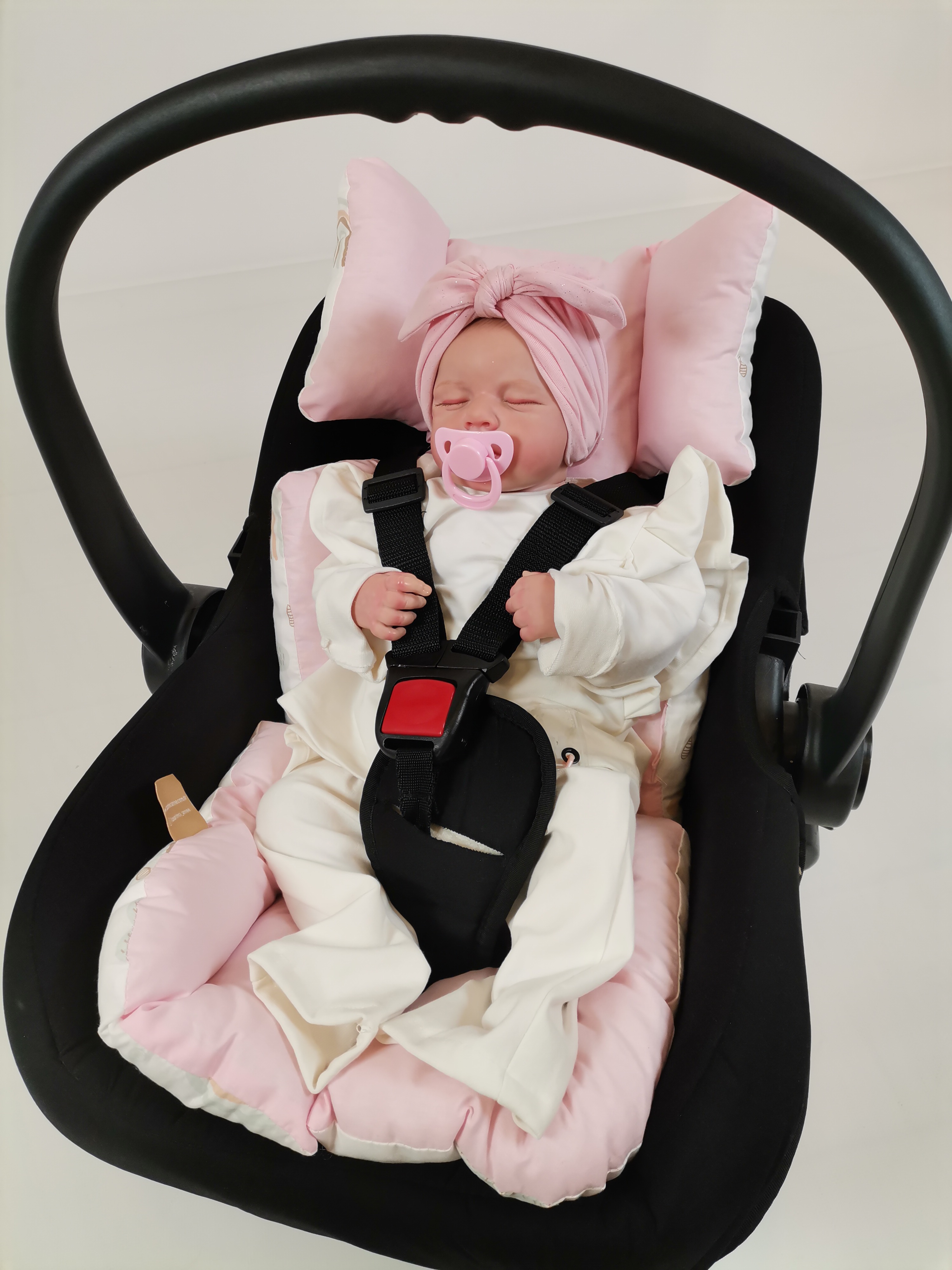 Puset içi minderi gökkuşaklı poplin - pembe poplin