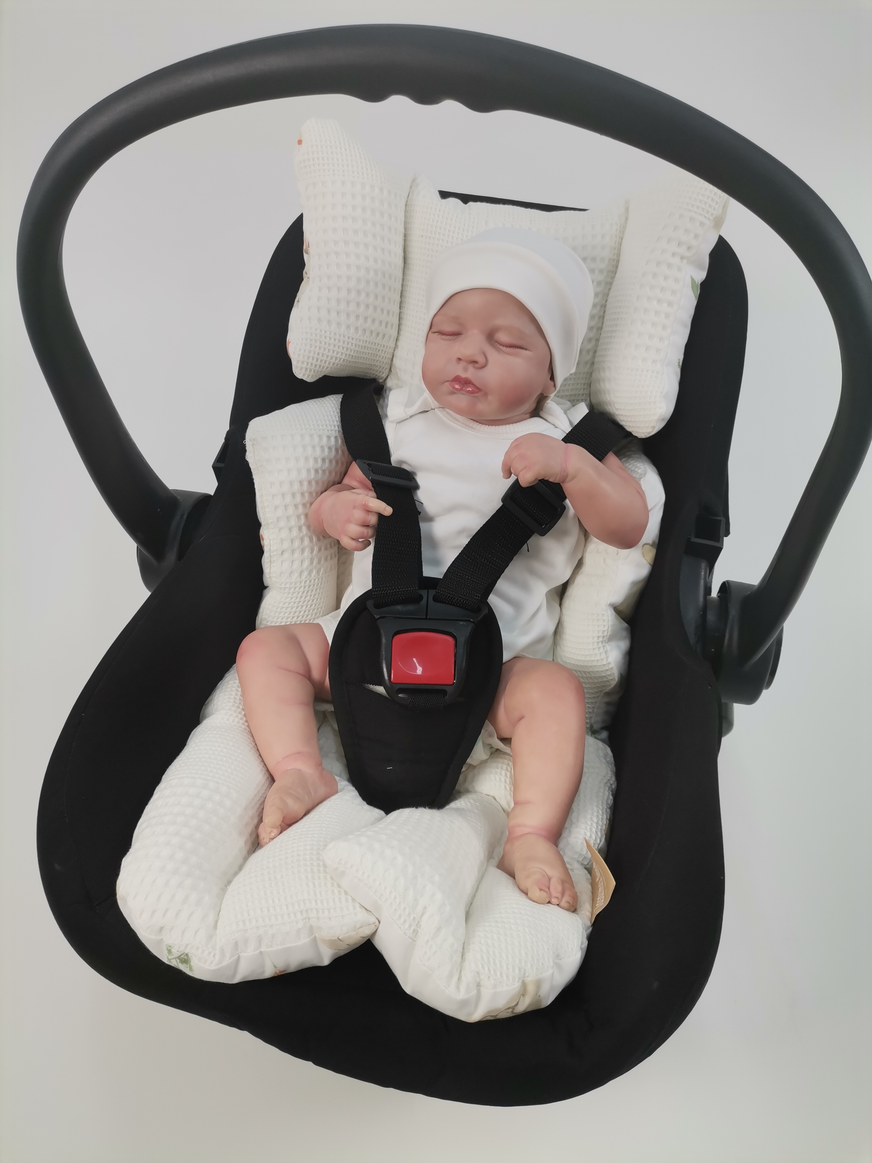 Puset içi minderi krem waffle pike - tavşanlı poplin