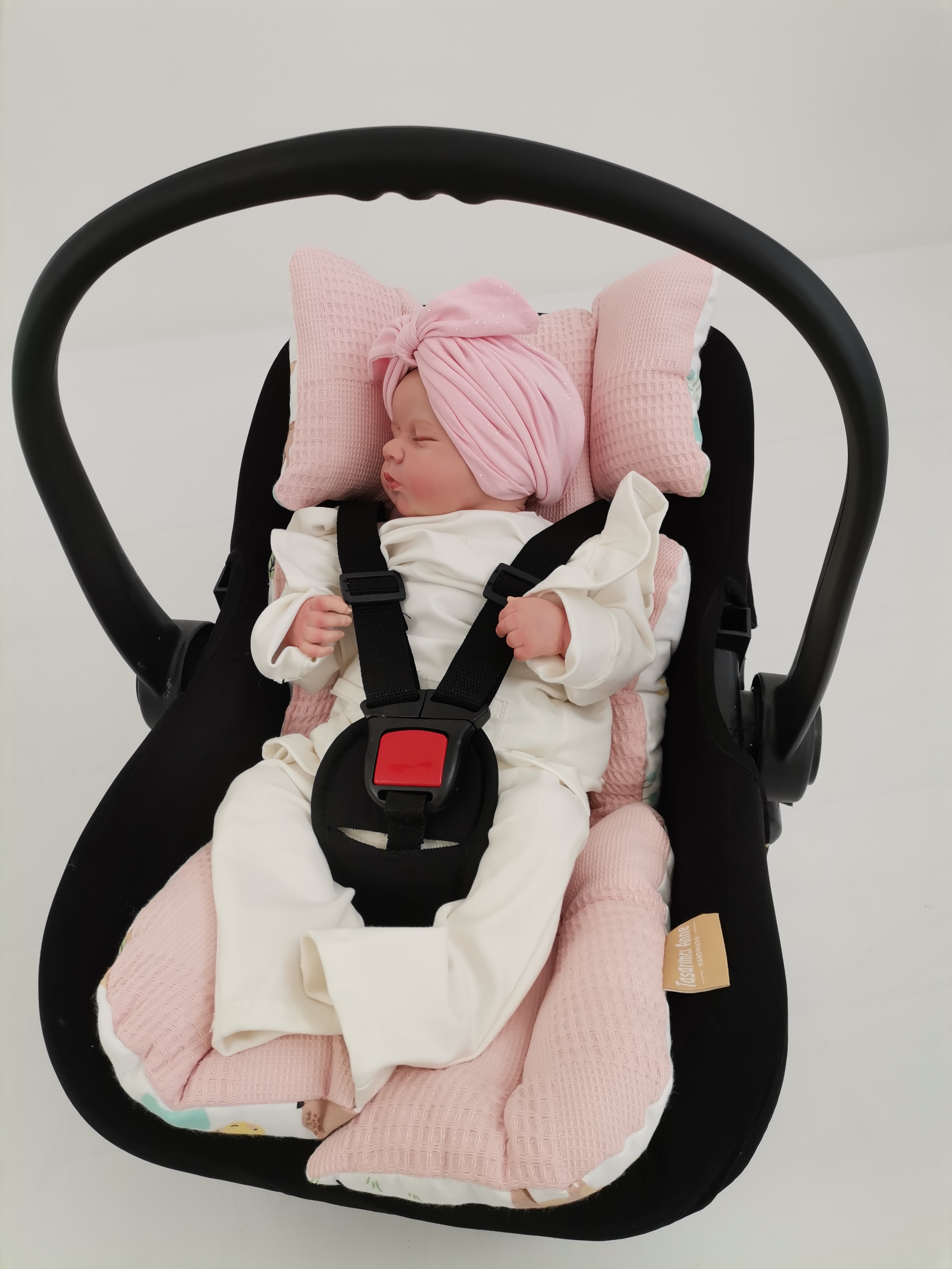 Puset içi minderi pudra pembe waffle pike - karacalı müslin