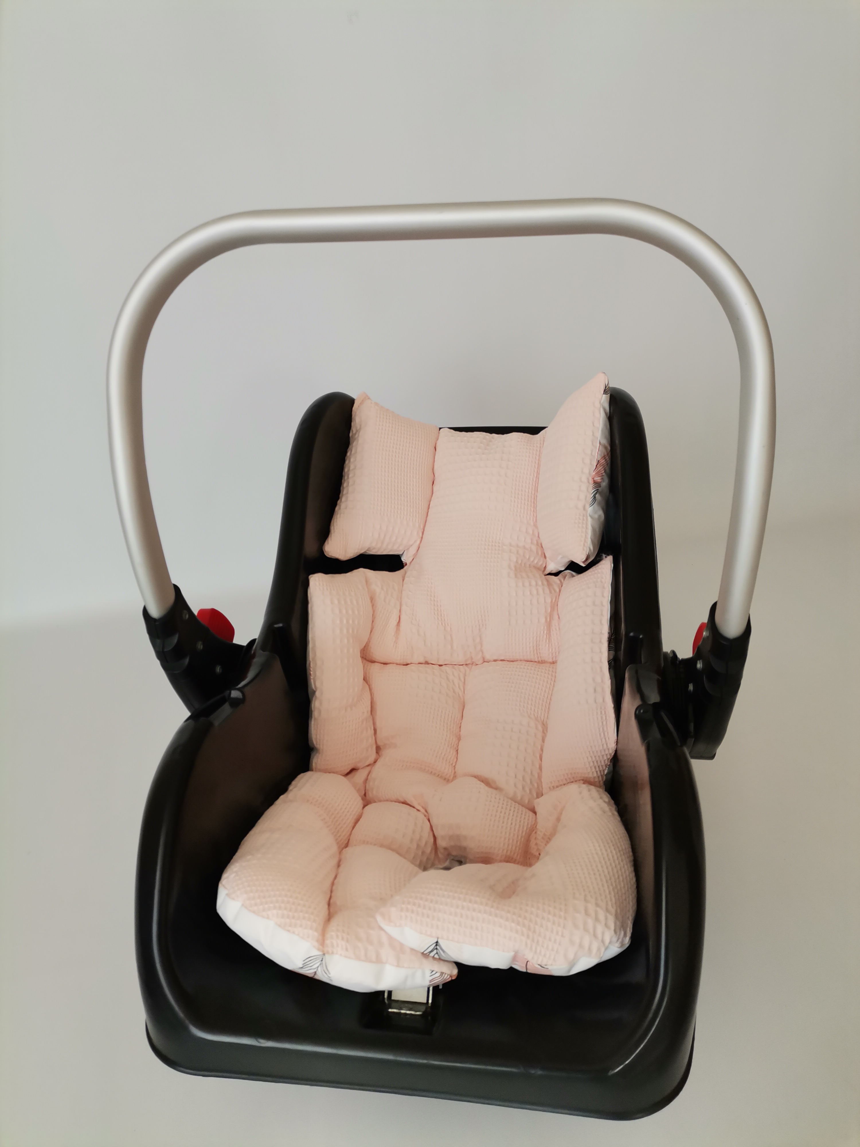 Puset içi minderi somon waffle pike - pembe tüylü poplin