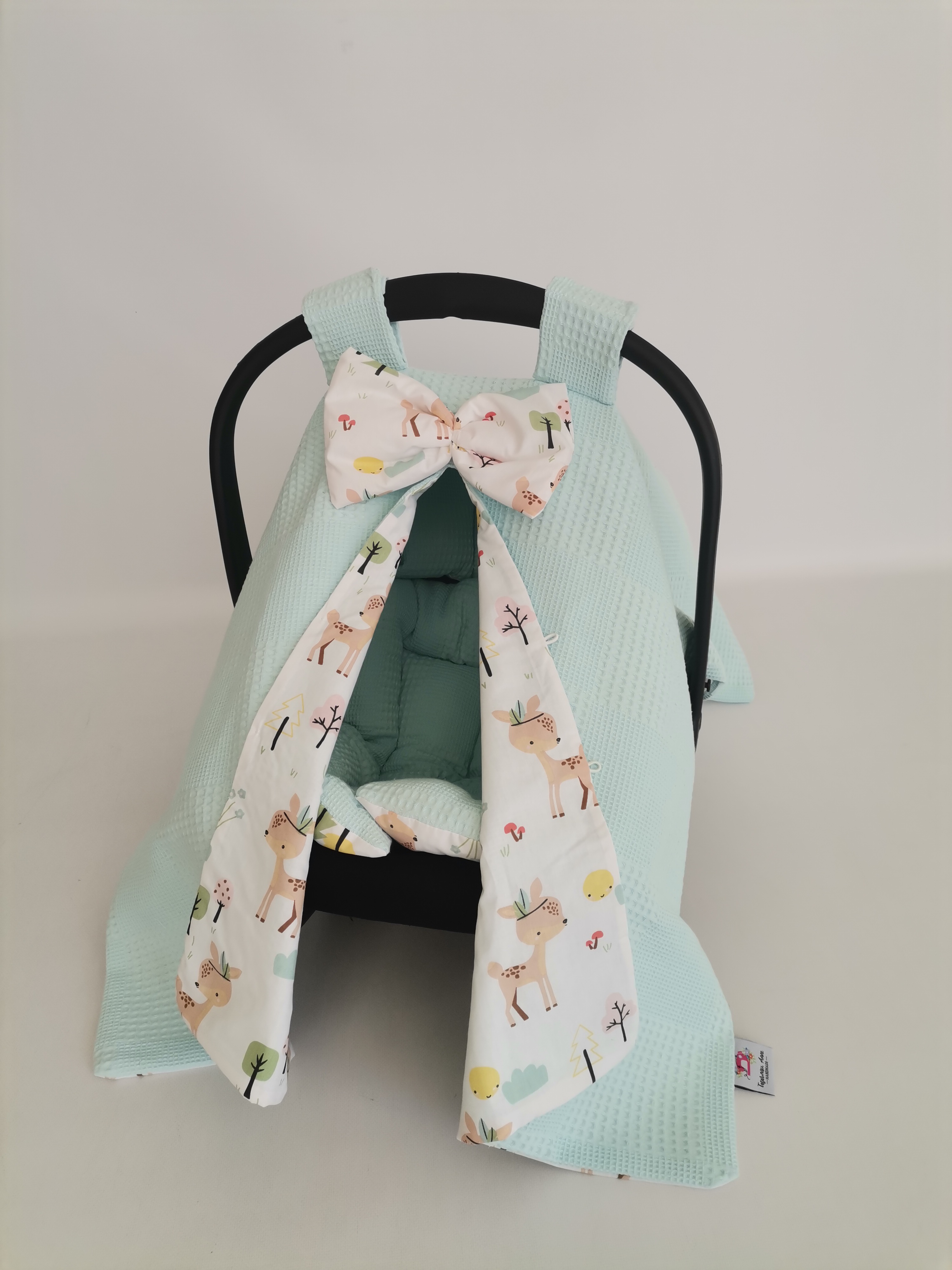 Puset örtüsü açık yeşil waffle pike - karacalı poplin