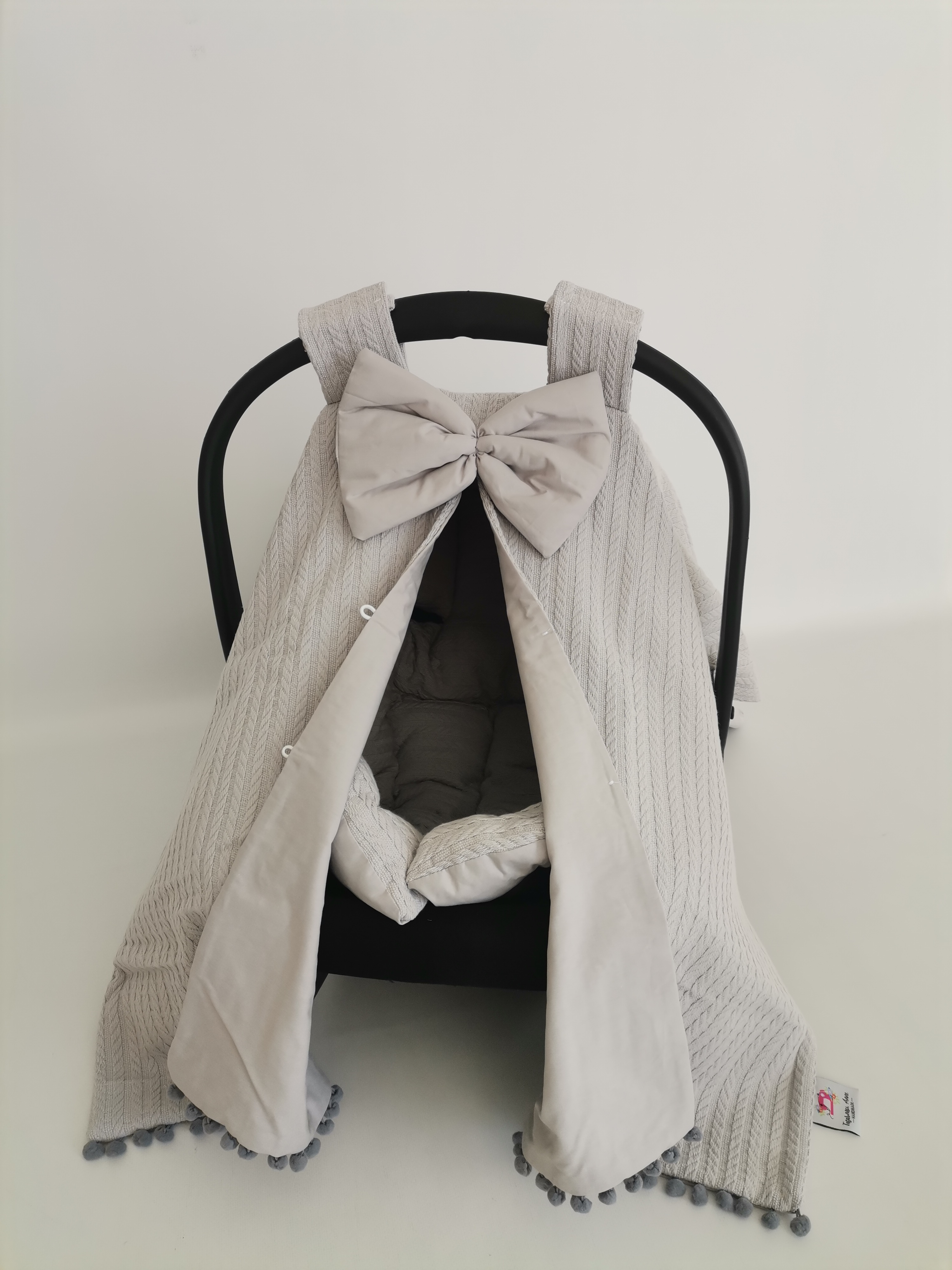 Puset örtüsü gri örgü pike - gri poplin
