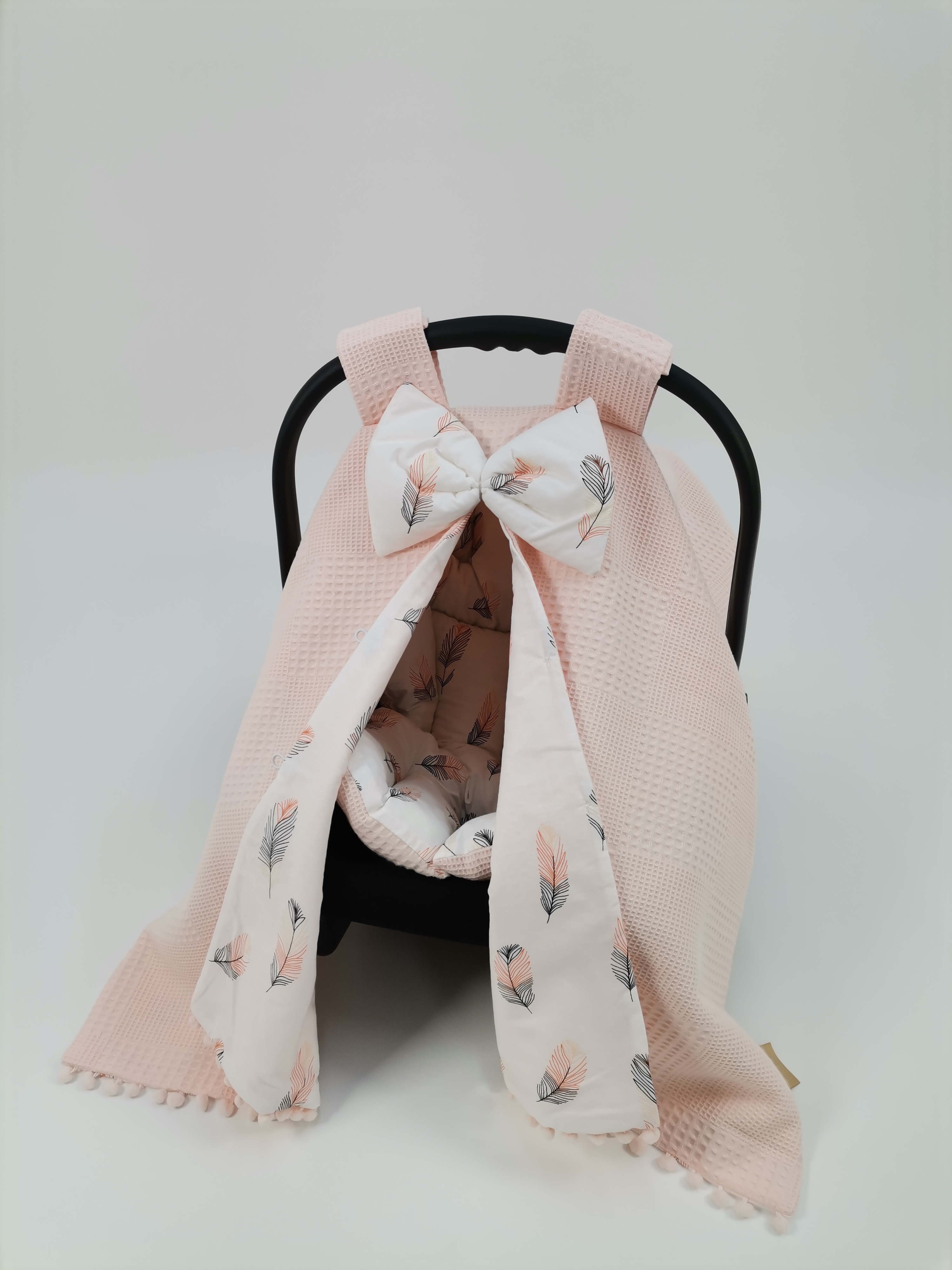Puset örtüsü somon waffle pike - pembe tüylü poplin