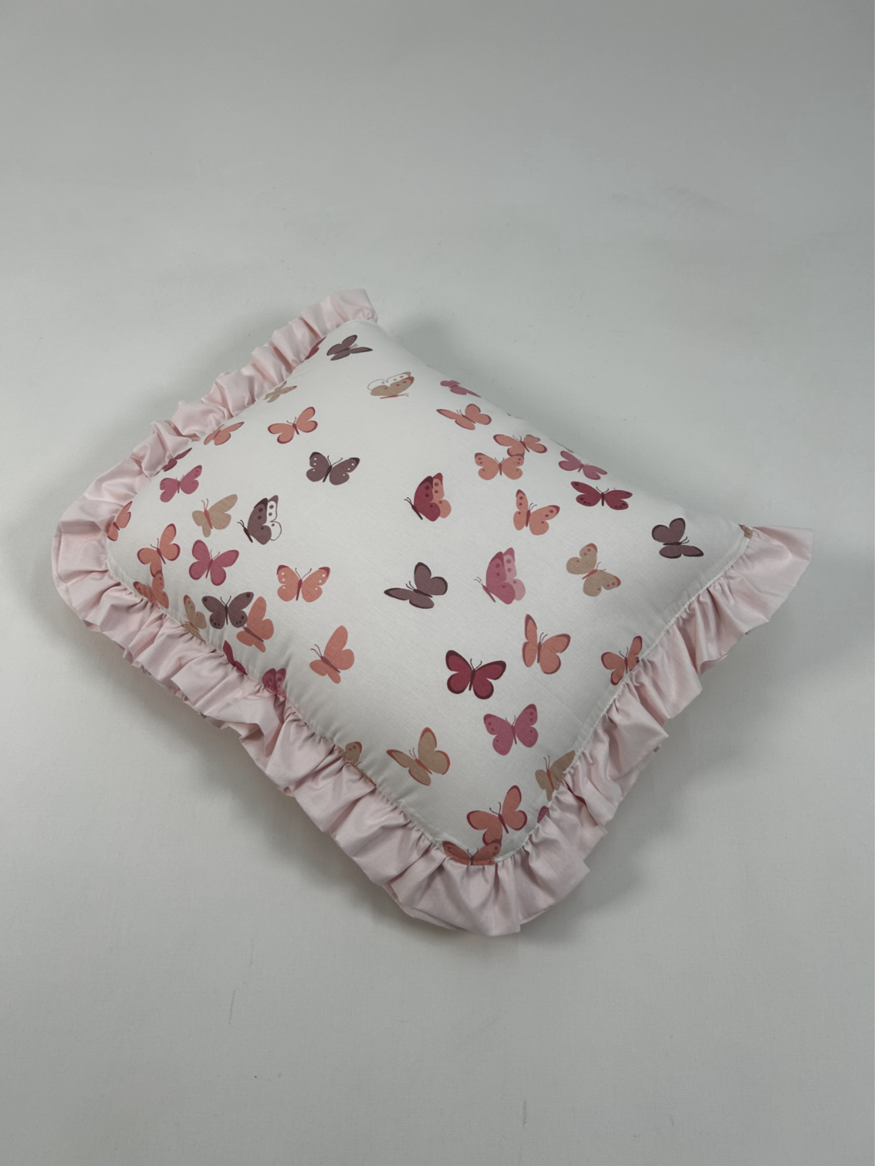 Sürpriz yastık pudra kelebekli poplin - pudra pembe poplin
