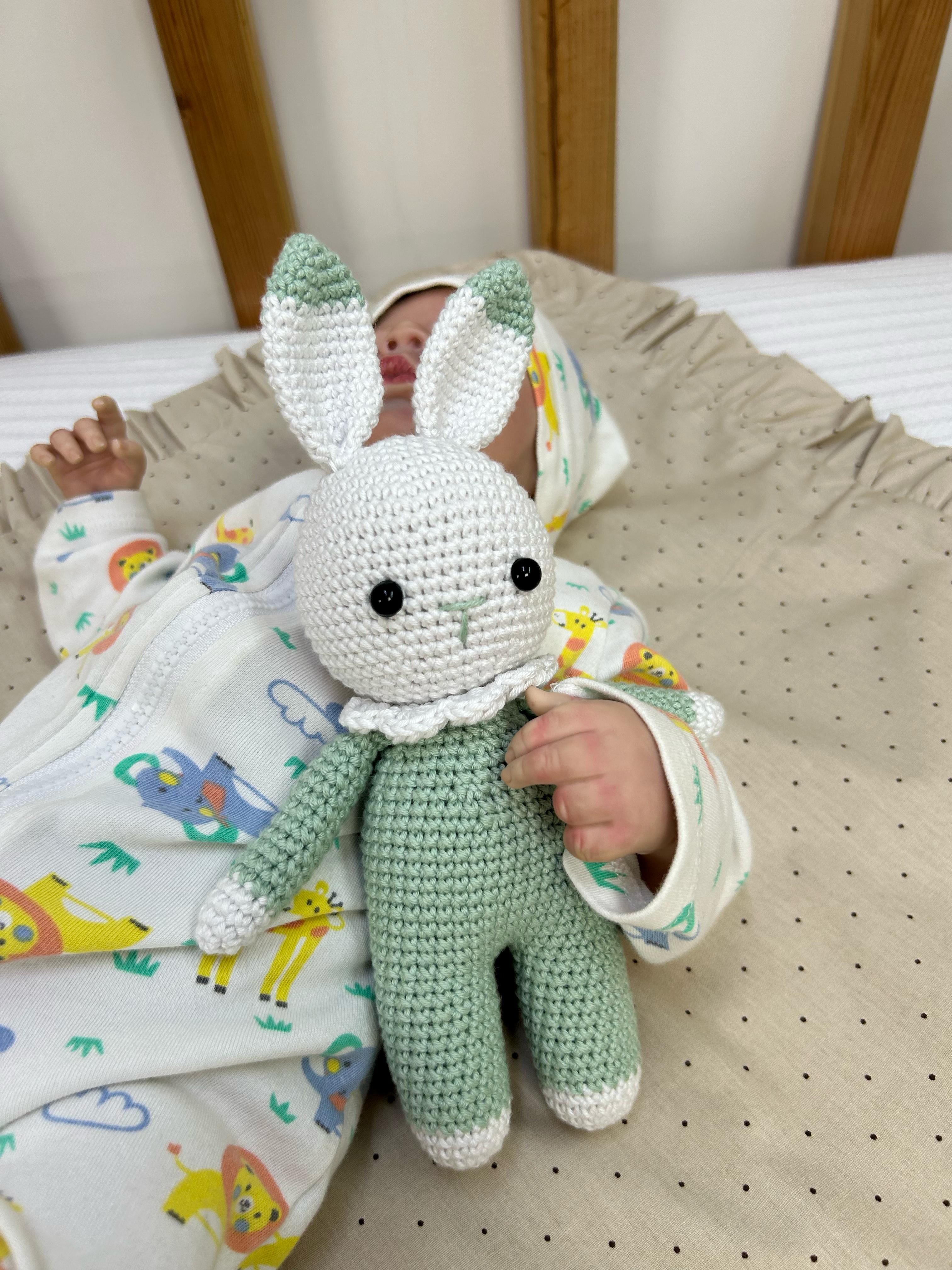 Amigurumi yeşil tavşancık oyuncak