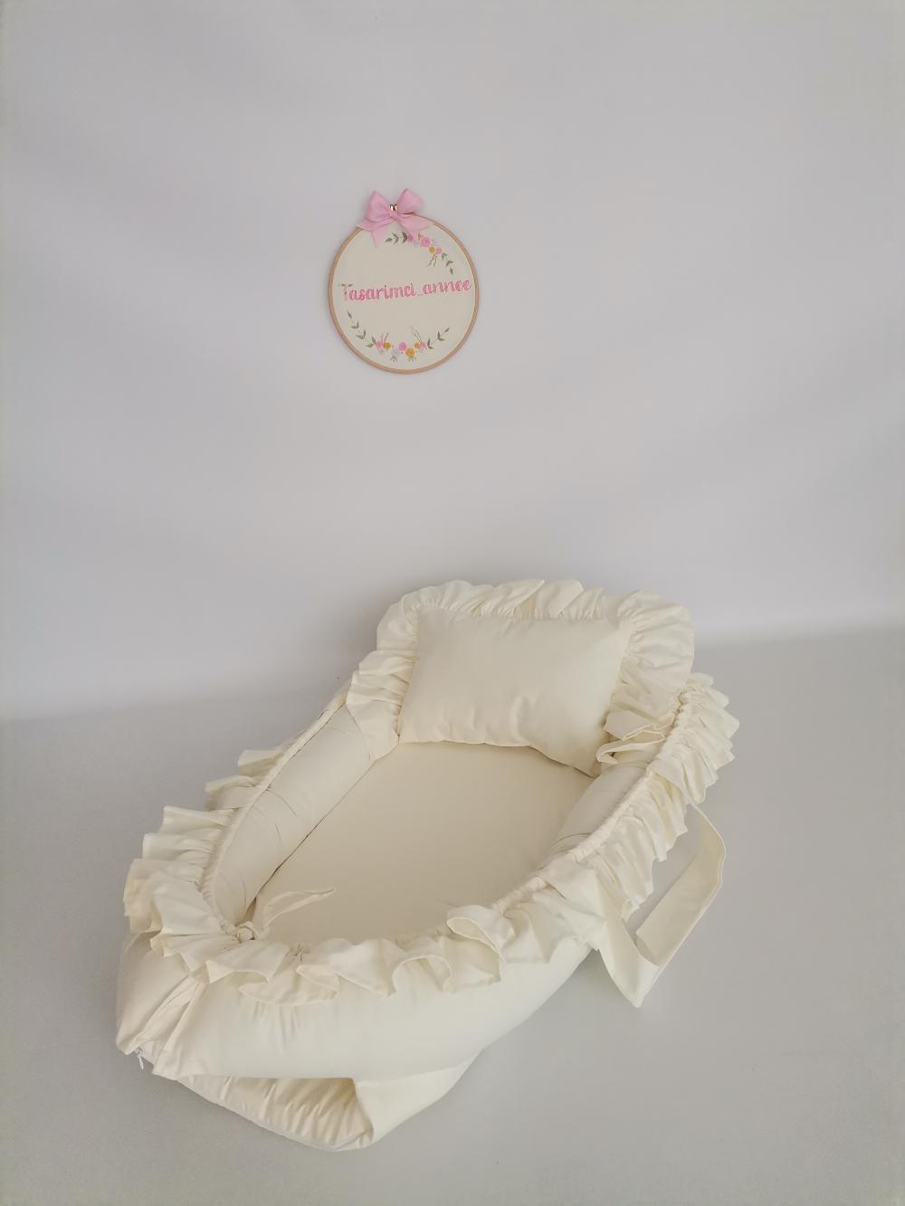 Babynest fırfırlı krem poplin