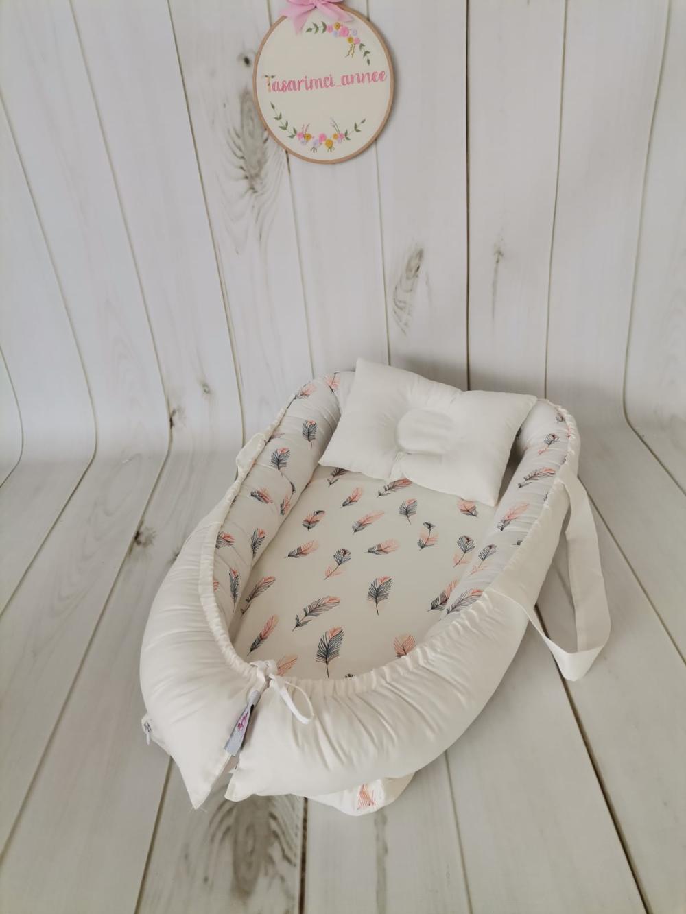 BABYNEST KREM - PEMBE TÜYLÜ POPLİN 