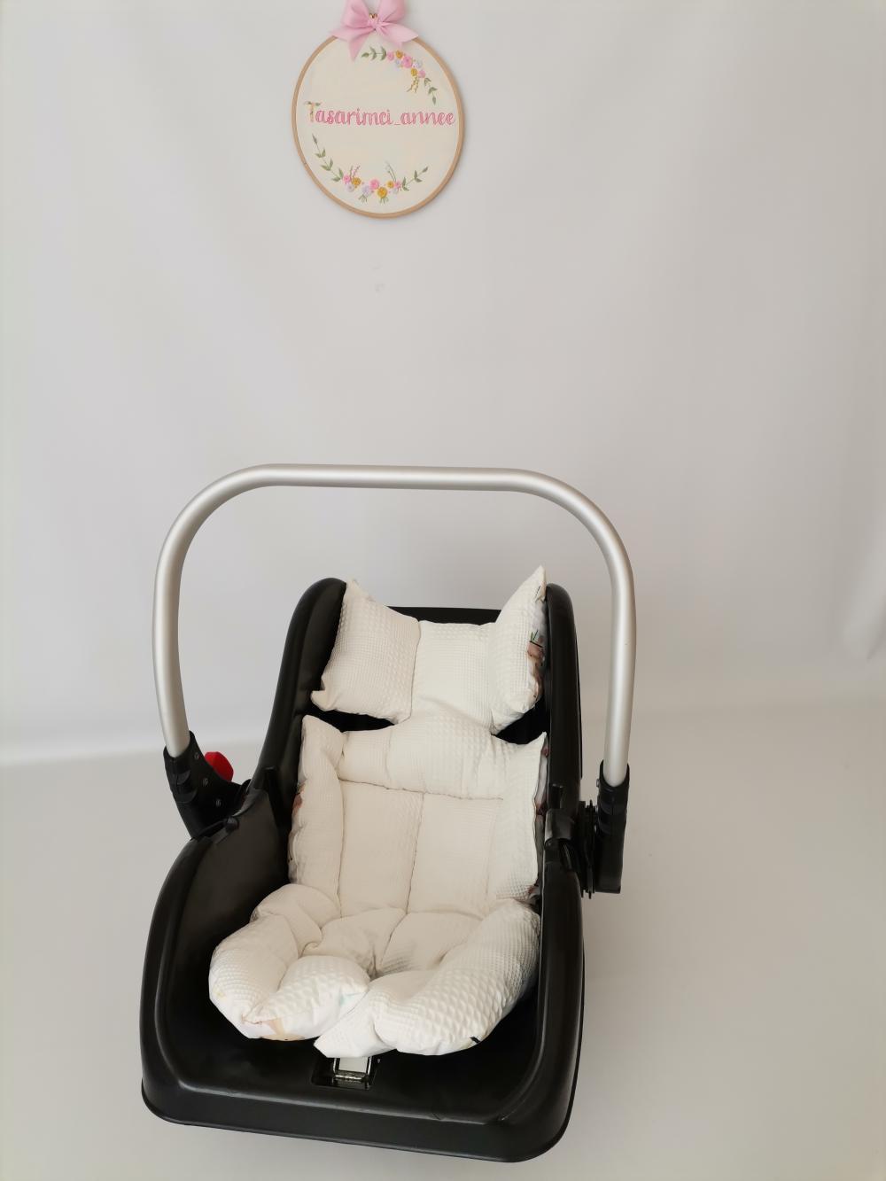 Puset içi minderi krem waffle pike - karacalı poplin
