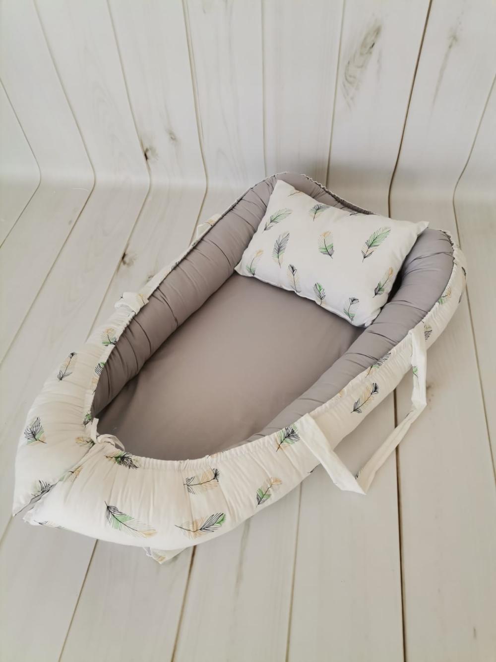 BABYNEST YEŞİL TÜYLÜ - GRİ POPLİN 