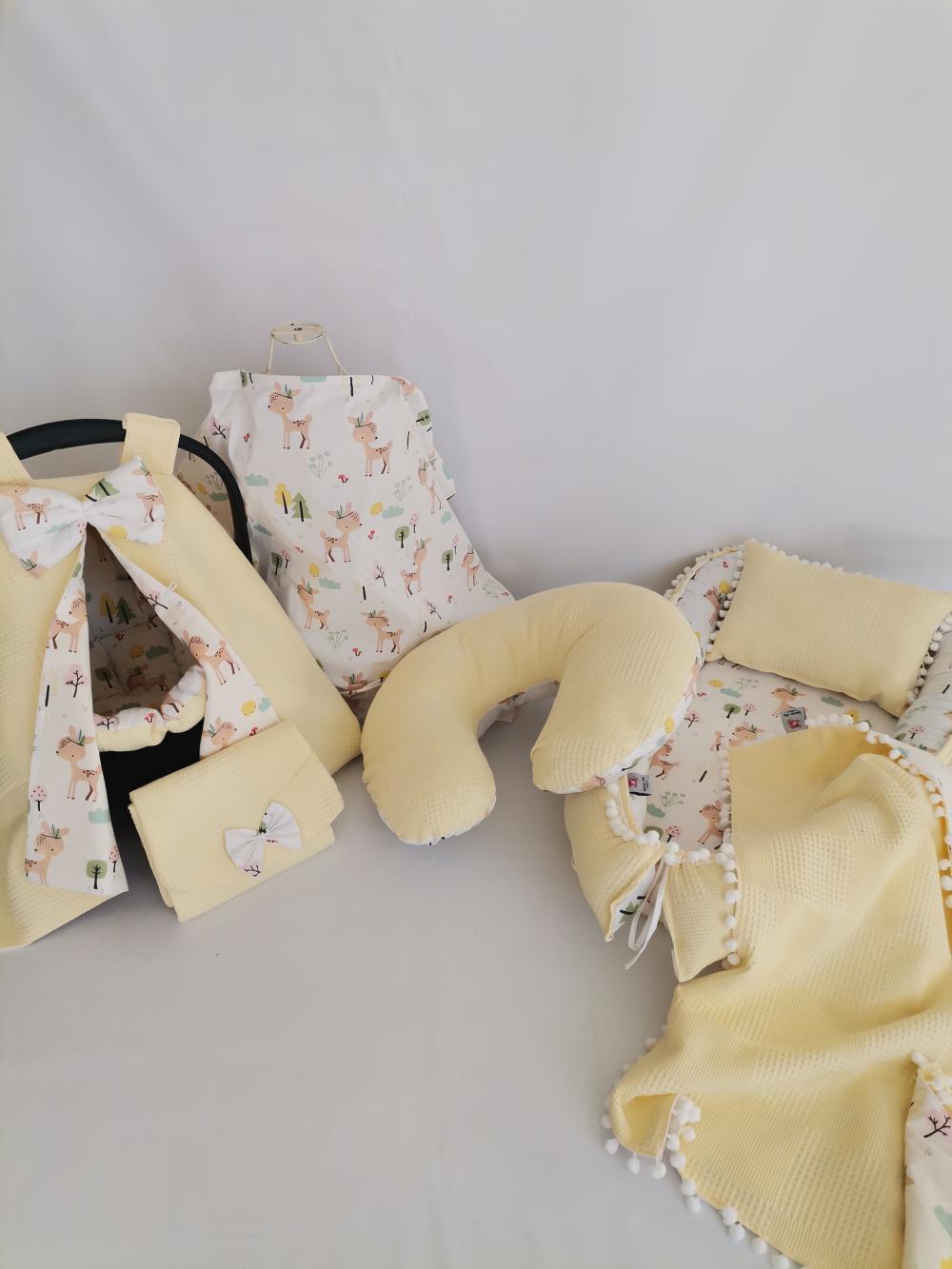 BABYNEST 7'Lİ SET SARI KLASİK PİKE - KARACALI POPLİN