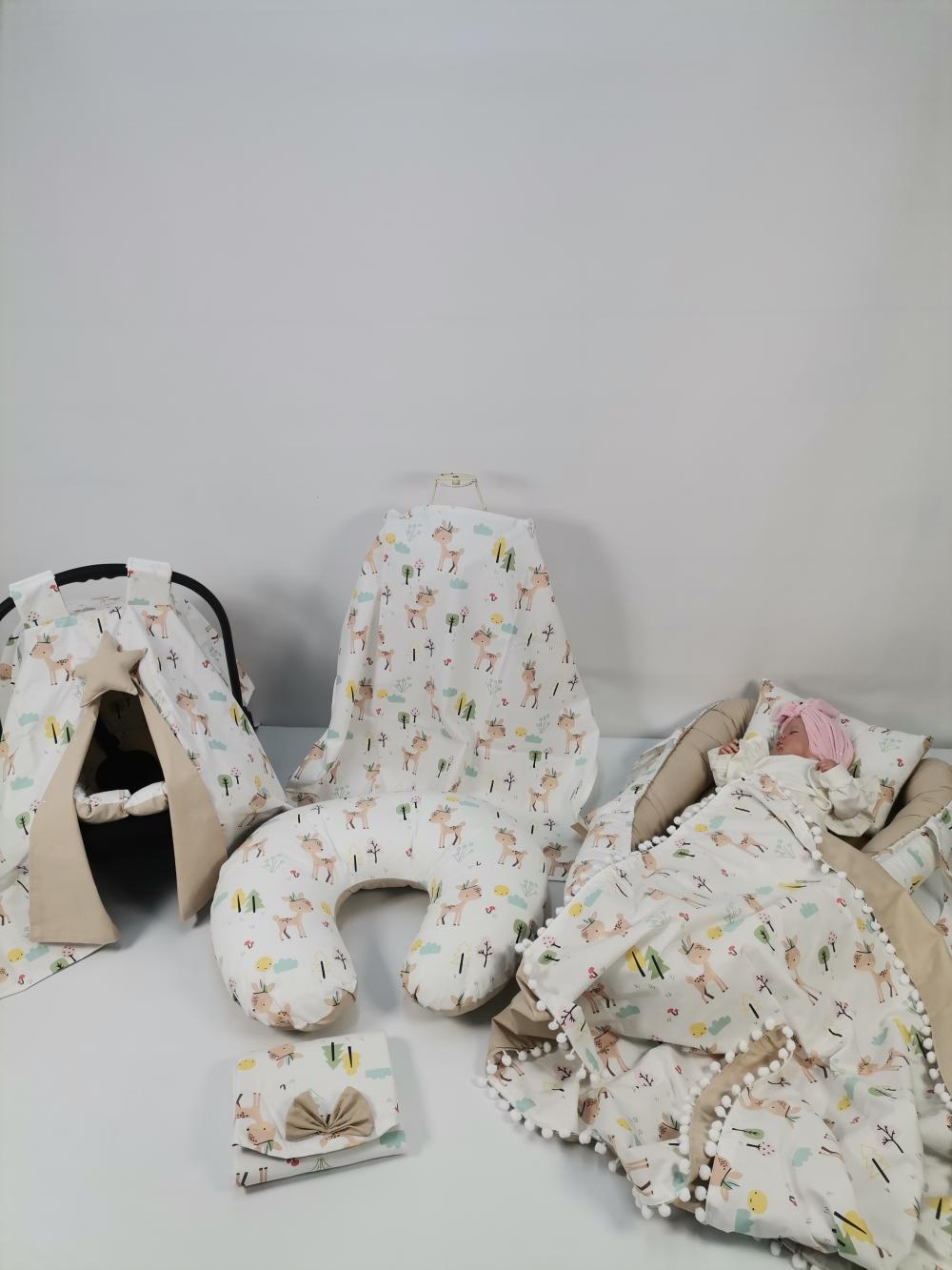 Babynest 8'li set karacalı poplin - bej poplin