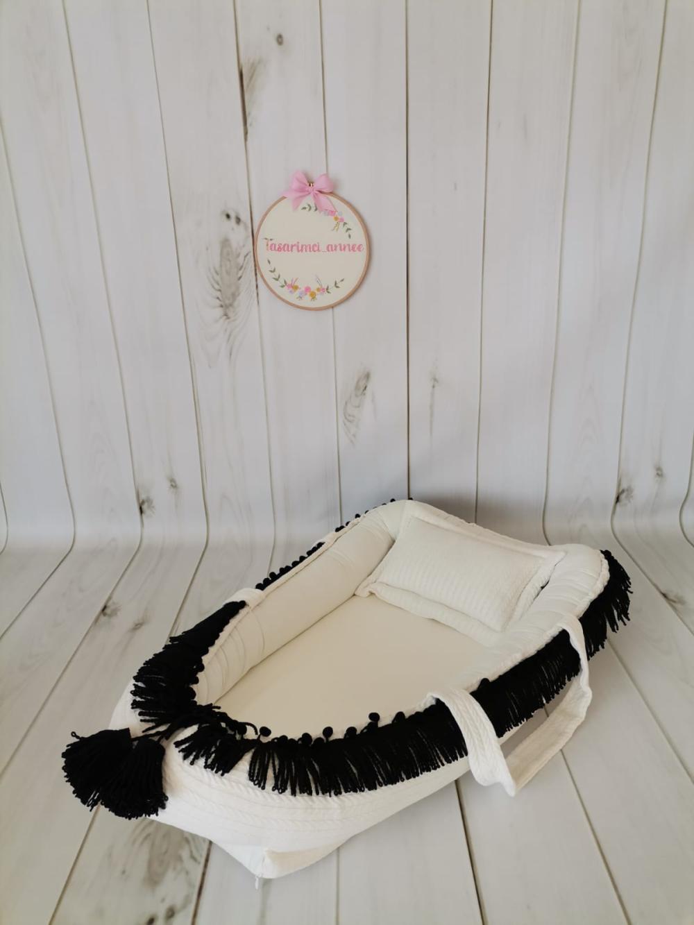 BABYNEST KREM ÖRGÜ PİKE VE KREM POPLİN