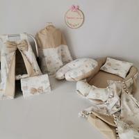 Babynest 8'li set gökkuşaklı poplin - bej poplin