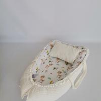 Babynest 8'li set krem örgü pike - karacalı poplin