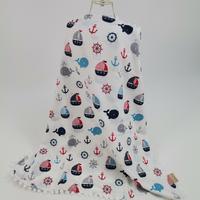 Babynest 8'li set gri waffle pike - wella denizci balinalı müslin