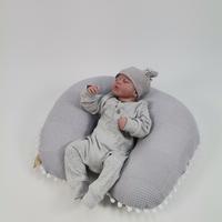Babynest 8'li set gri waffle pike - wella denizci balinalı müslin