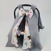 Babynest 9'lu set koyu gri waffle pike - hayvan figürlü poplin