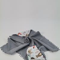 Babynest 9'lu set koyu gri waffle pike - hayvan figürlü poplin