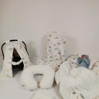 Babynest 8'li set krem waffle pike - gökkuşaklı müslin